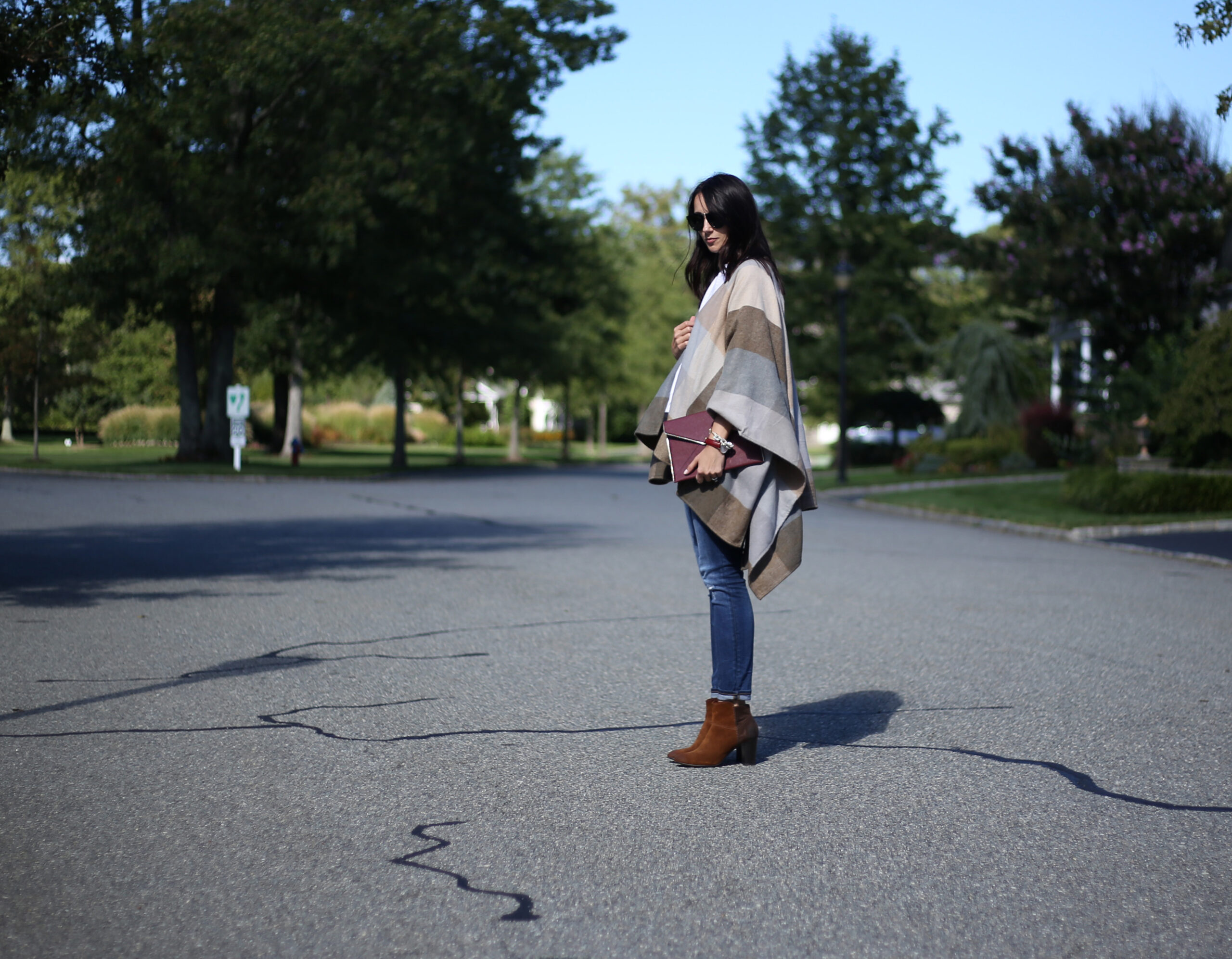 Nordstrom Check Woven Poncho