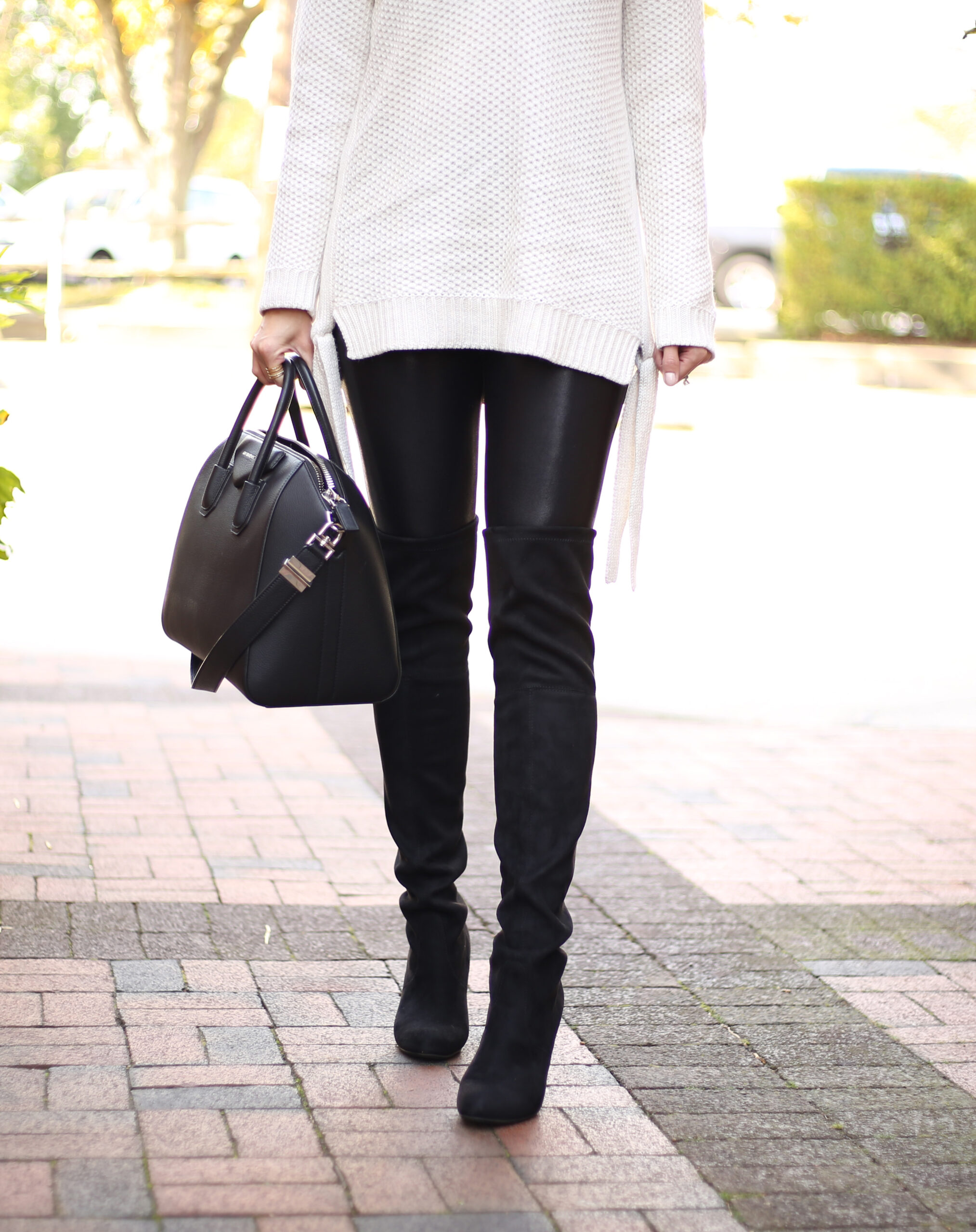 Over The Knee Boots and Faux Leather Leggins