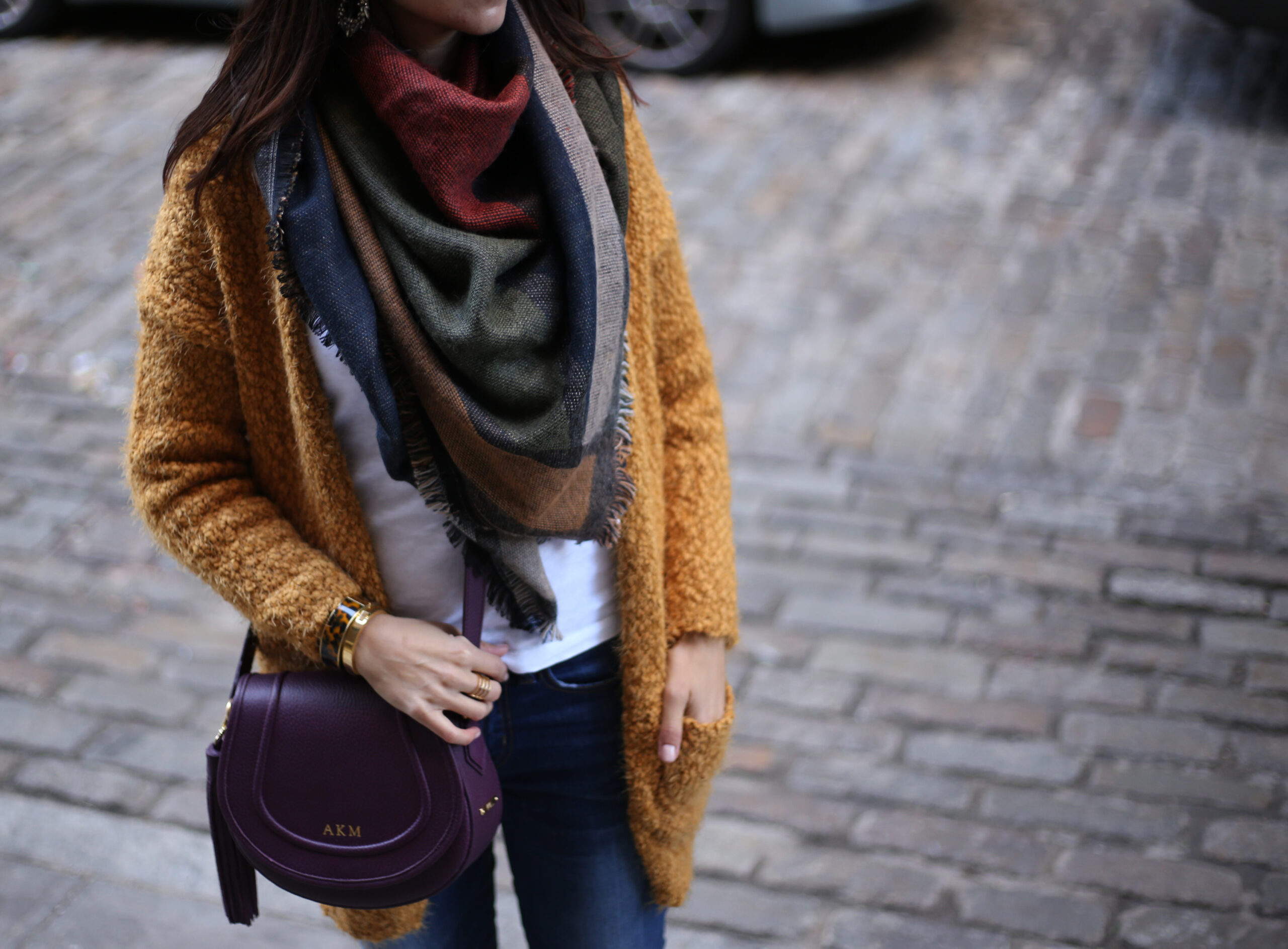 Open Cardigan & Blanket Scarf – A cold day In Brooklyn