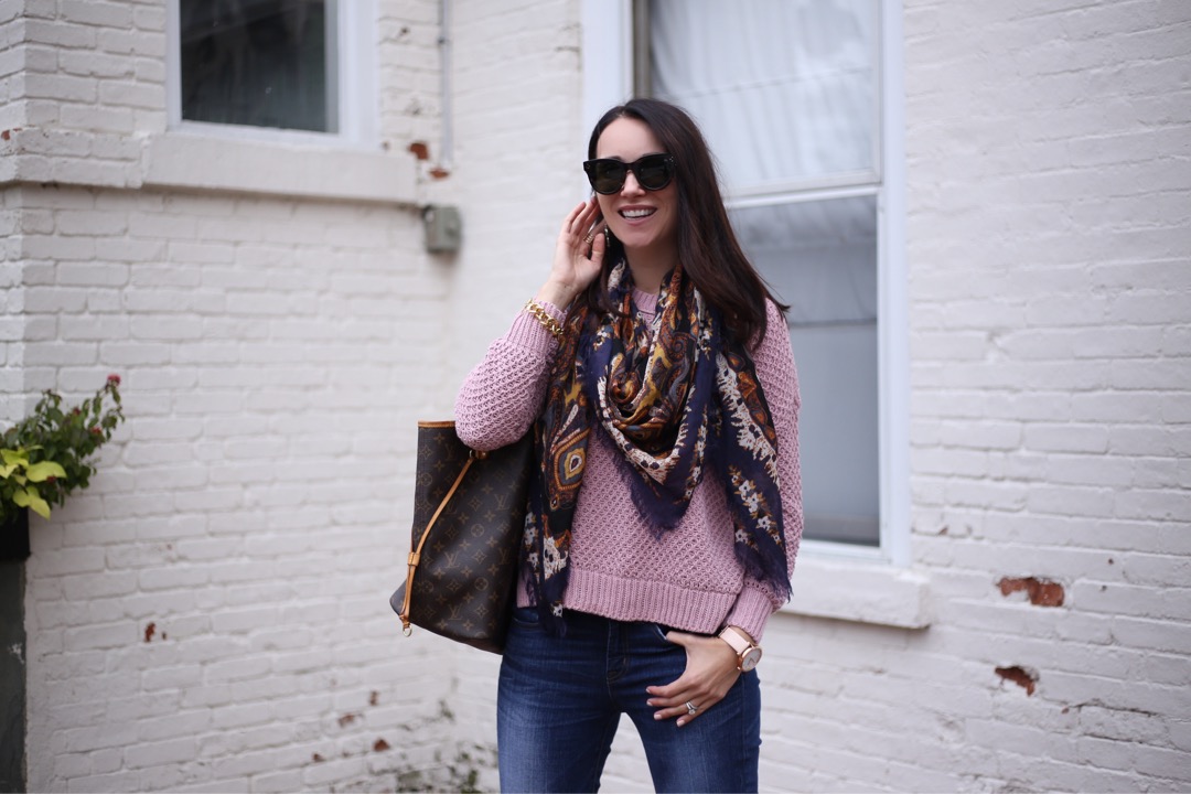 fall outfit sweater and scarf