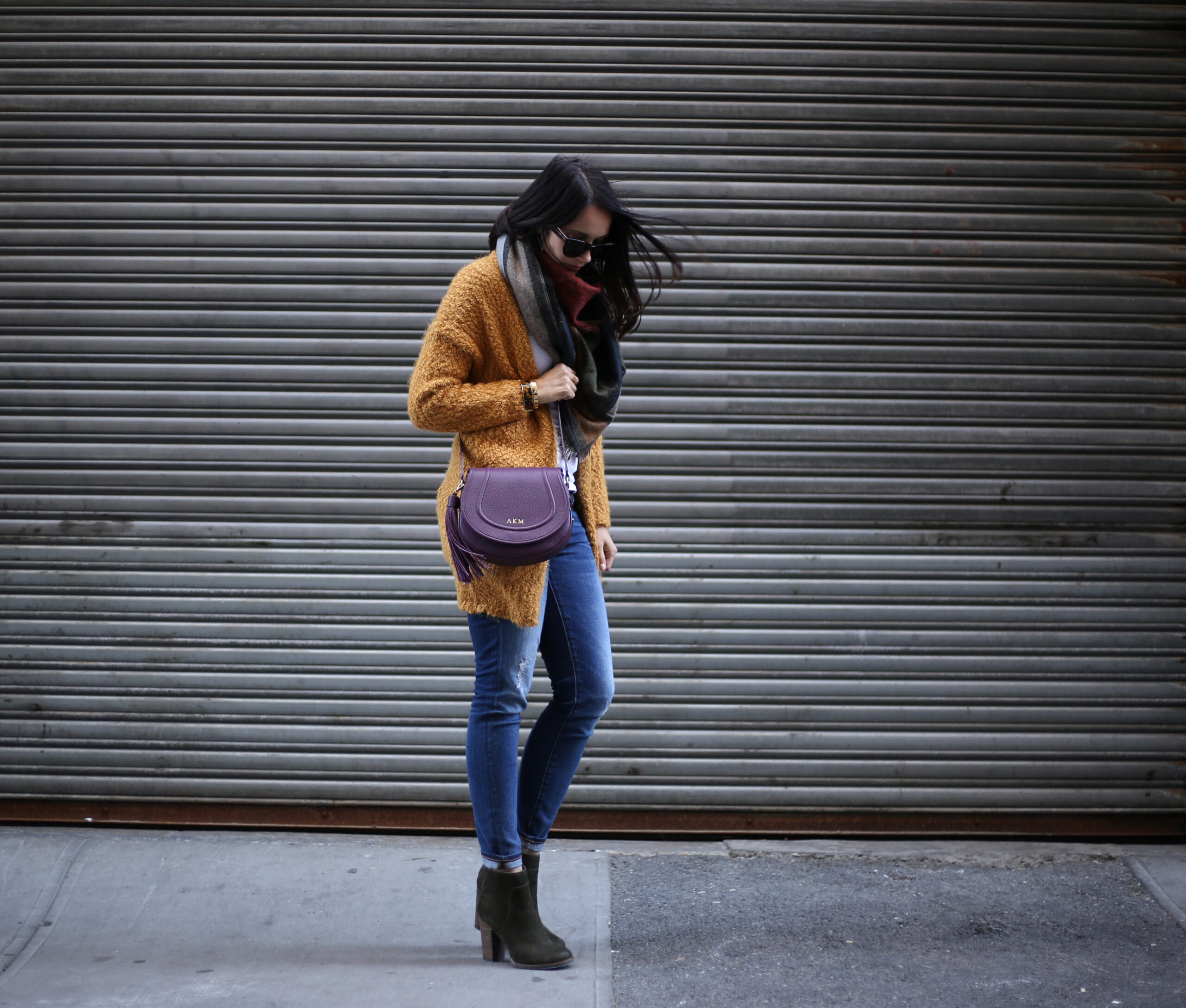 yellow cardigan fall outfit