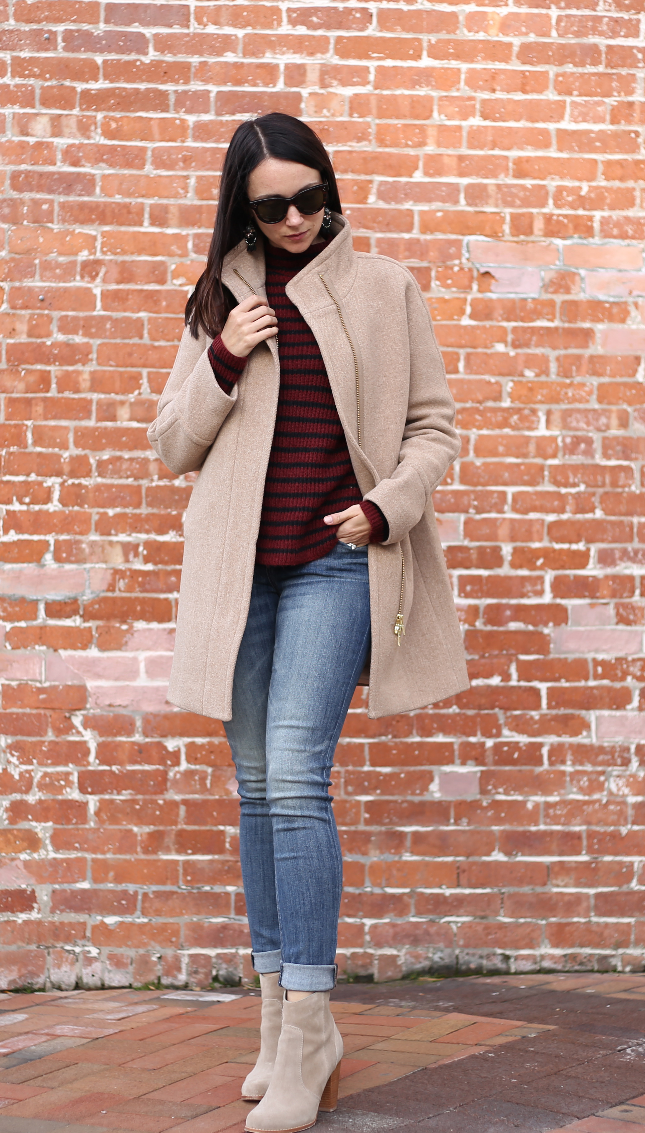 beige winter coat