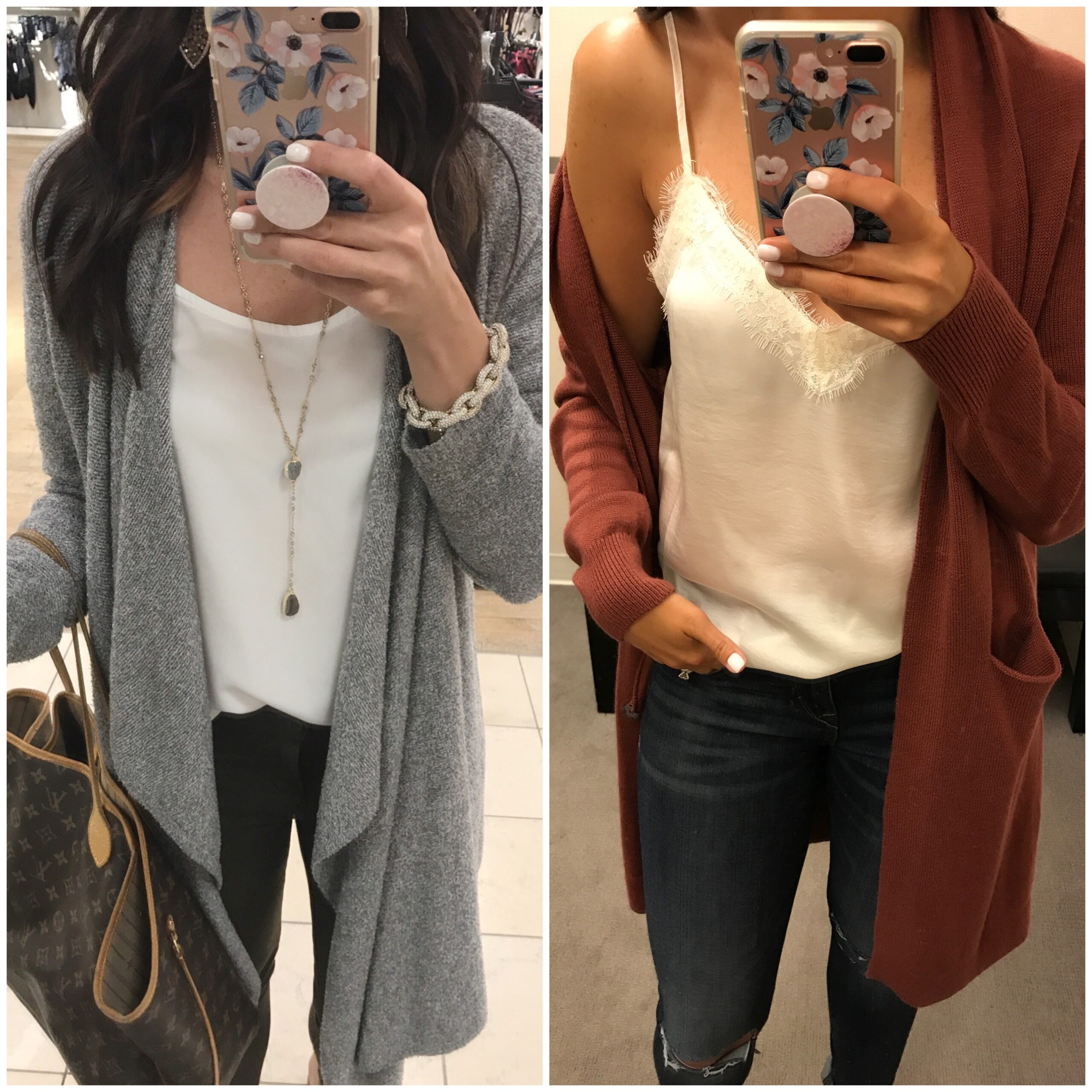 Anna Monteiro wearing Barefoot Dreams cardigan and Lush cardigan from the Nordstrom Anniversary Sale 2017