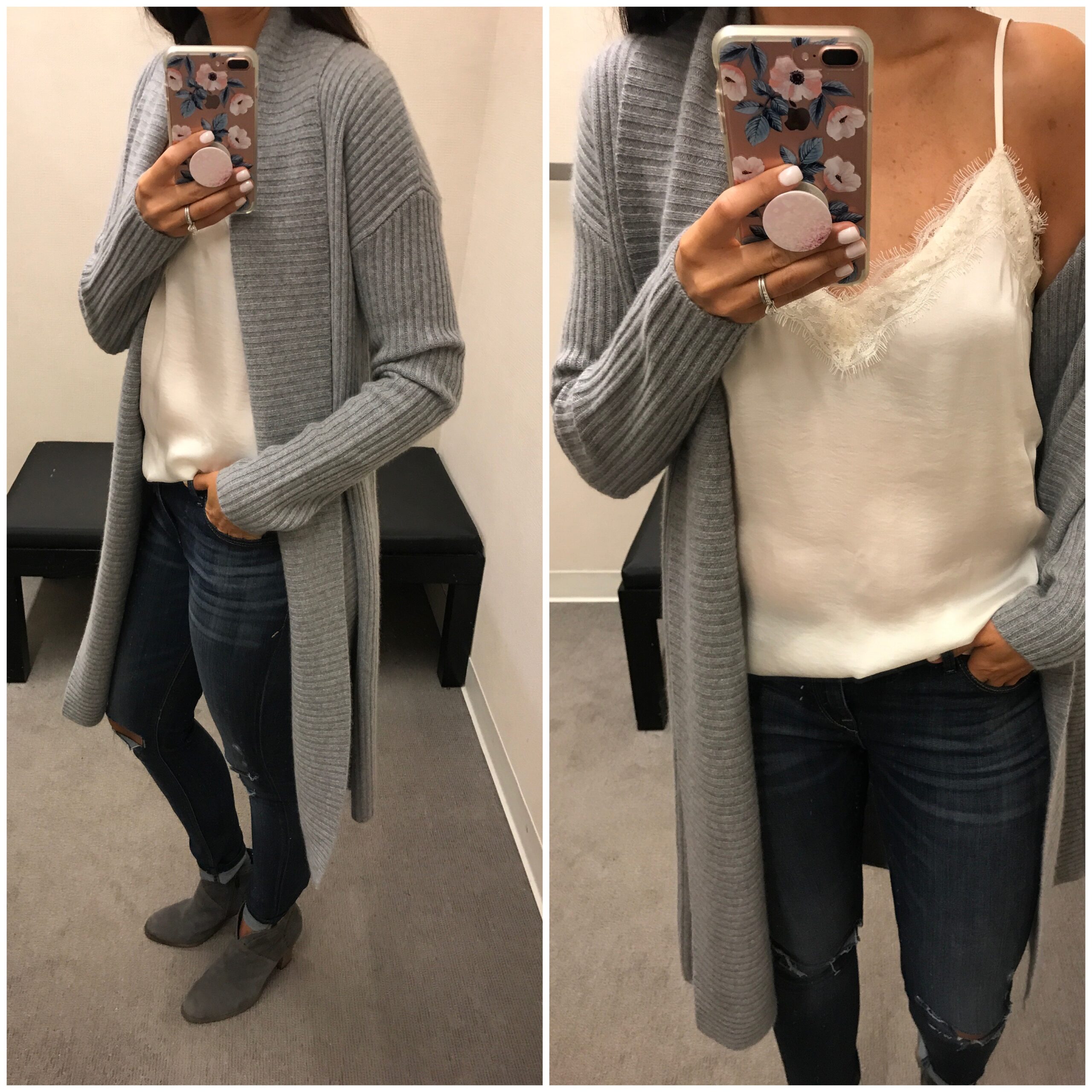 Anna Monteiro blogger of Blushing Rose Style blog wearing Halogen cashmere cardigan from Nordstrom Anniversary sale 2017