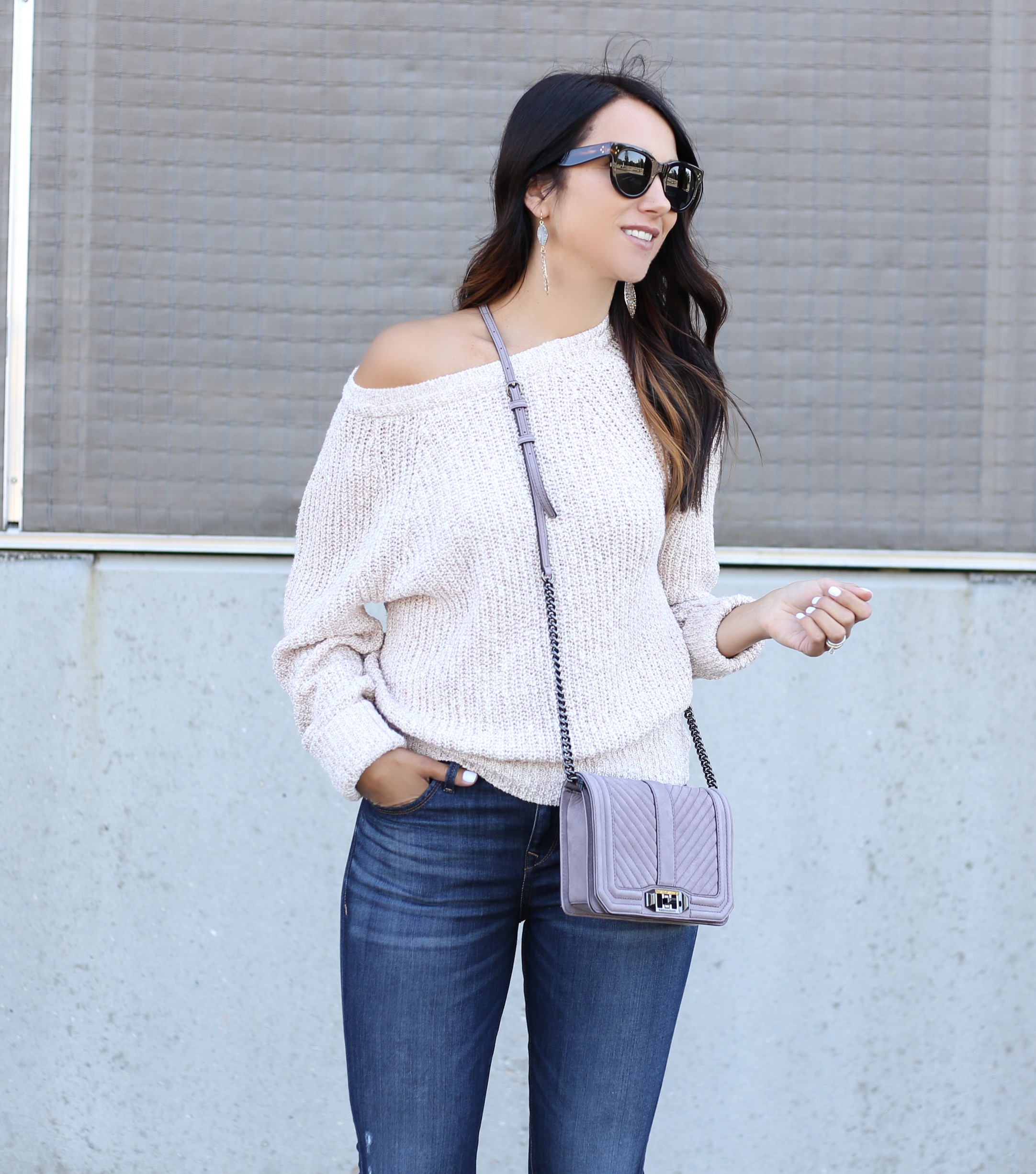 fashion blogger Anna Monteiro of Blushing Rose Style wearing Free People pullover from Nordstrom Anniversary Sale 2017