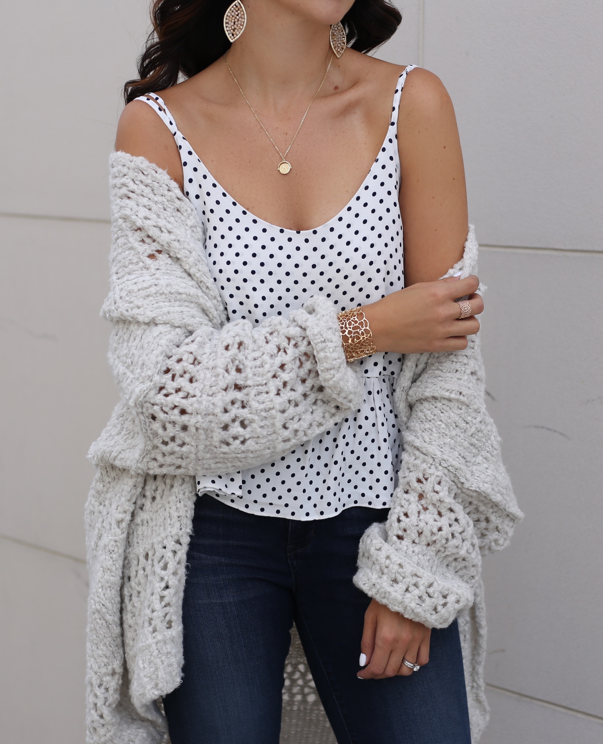 fashion blogger Anna Monteiro of blushing rose style blog wearing perfect fall cardigans including Free People Saturday Morning cardigan from Nordstrom