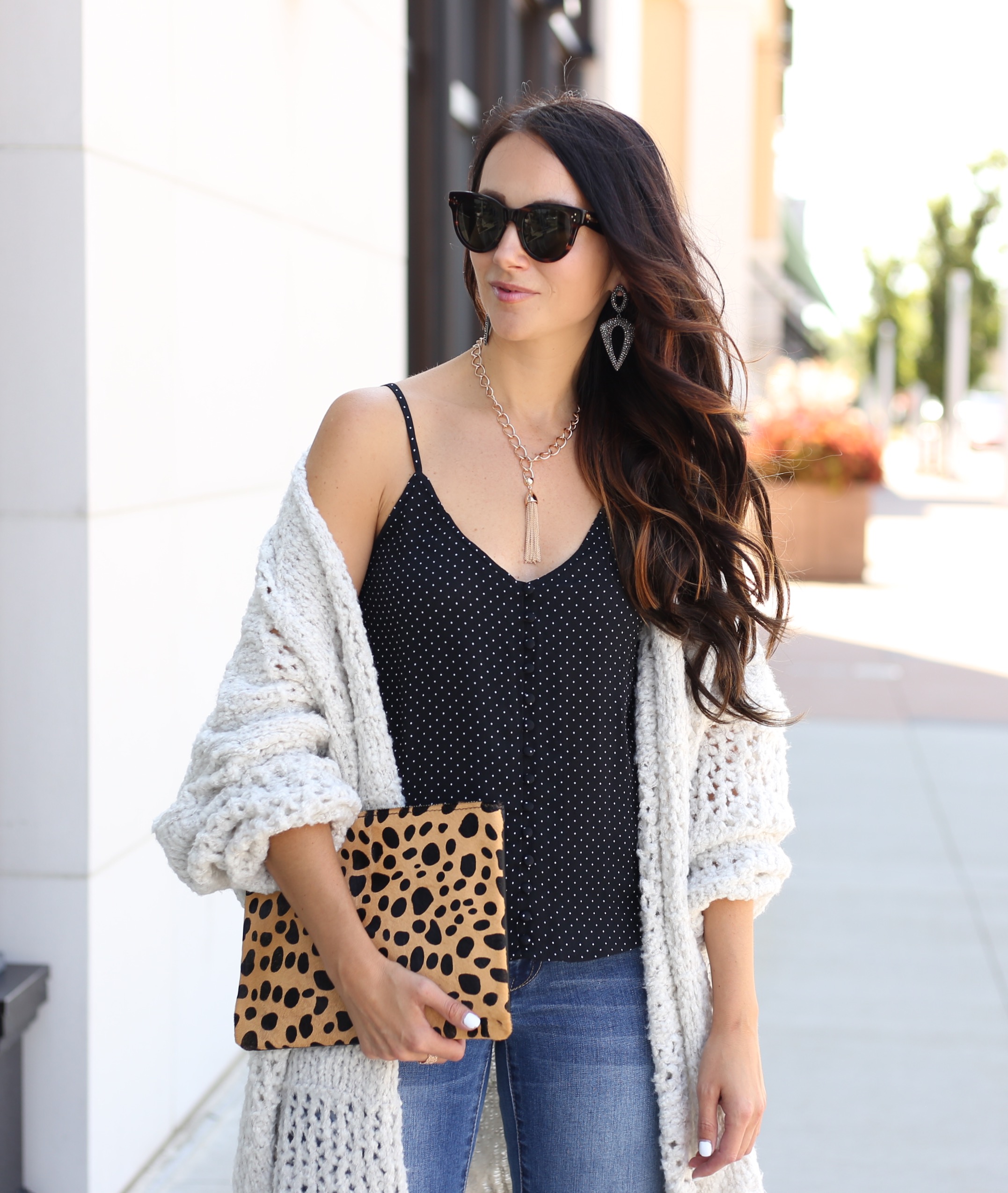 blogger Anna Monteiro of Blushing Rose Style wearing Free People Saturday Morning cardigan from Nordstrom in fall wardrobe update