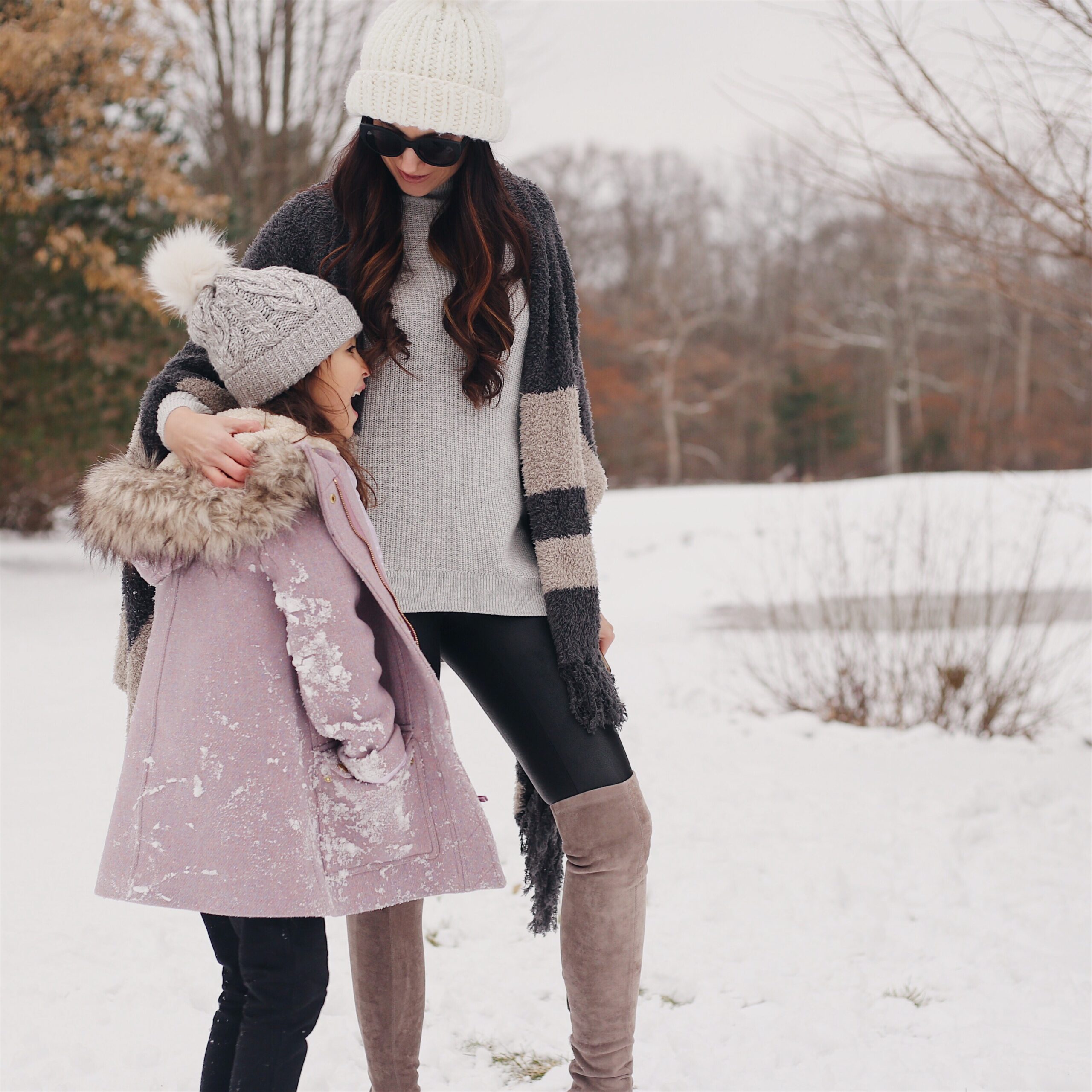 mother daughter fashion, winter outfit, cozy wrap