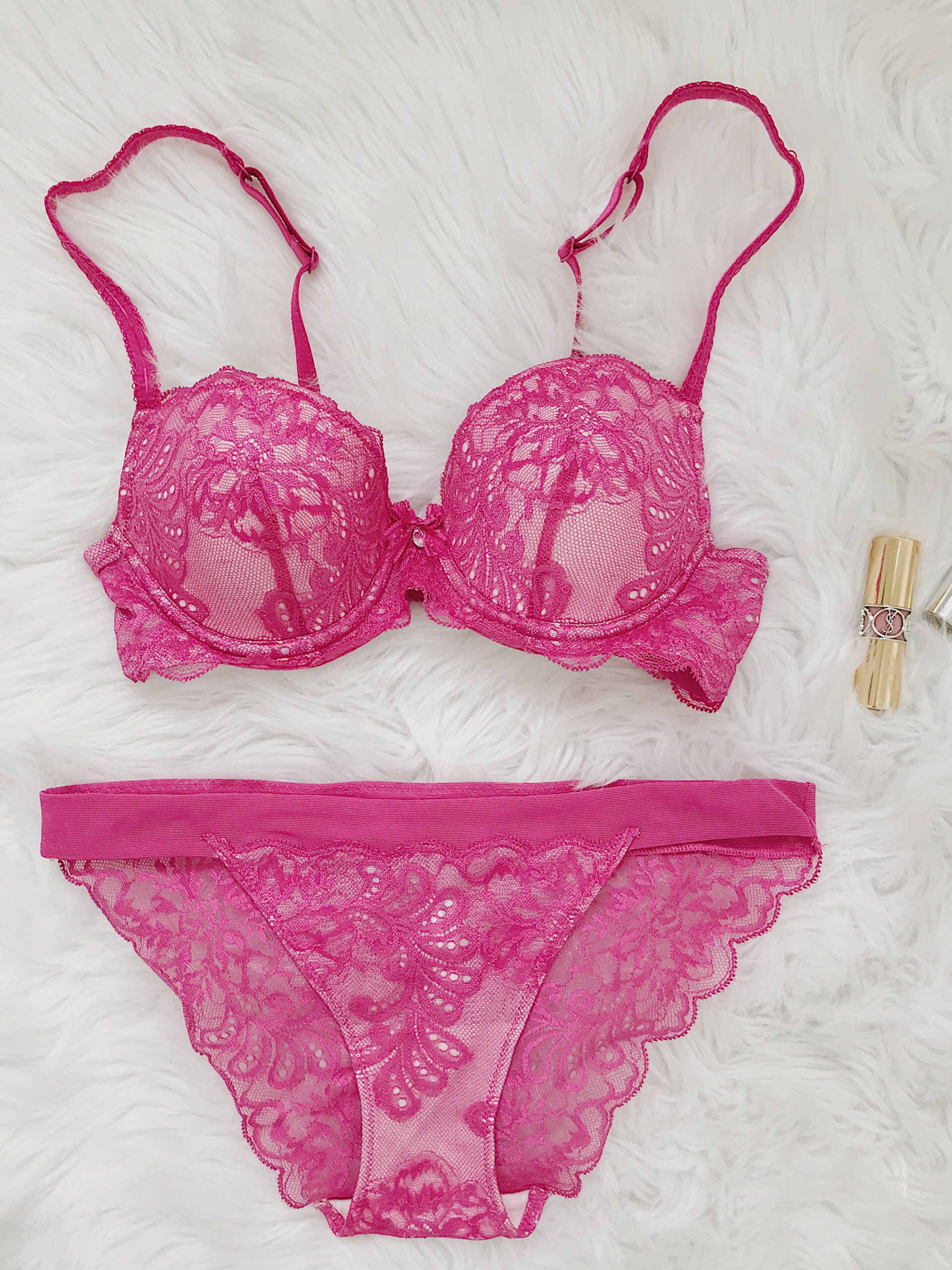 pink lace lingerie