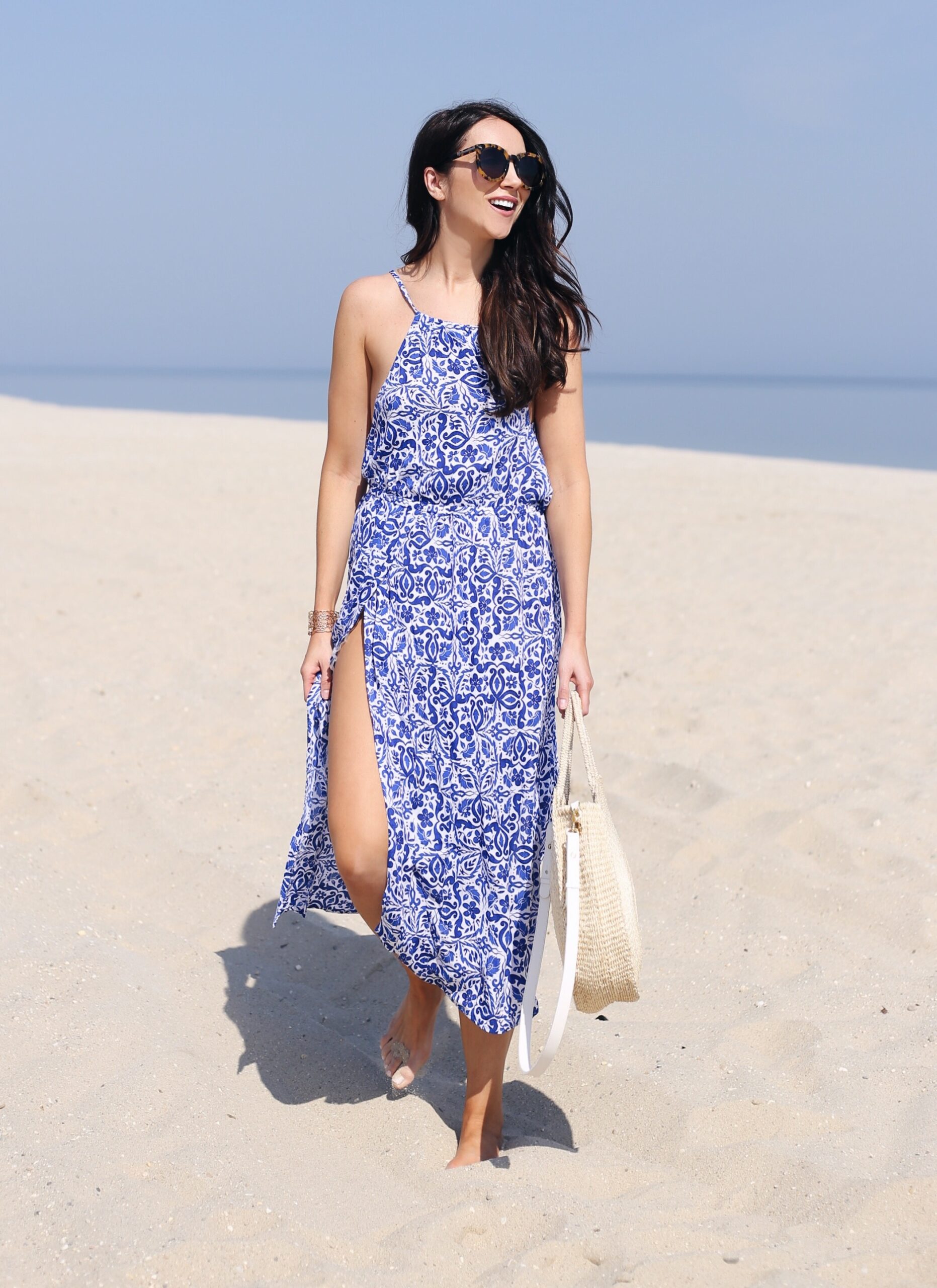 midi summer dress, dress coverup, floral summer dress