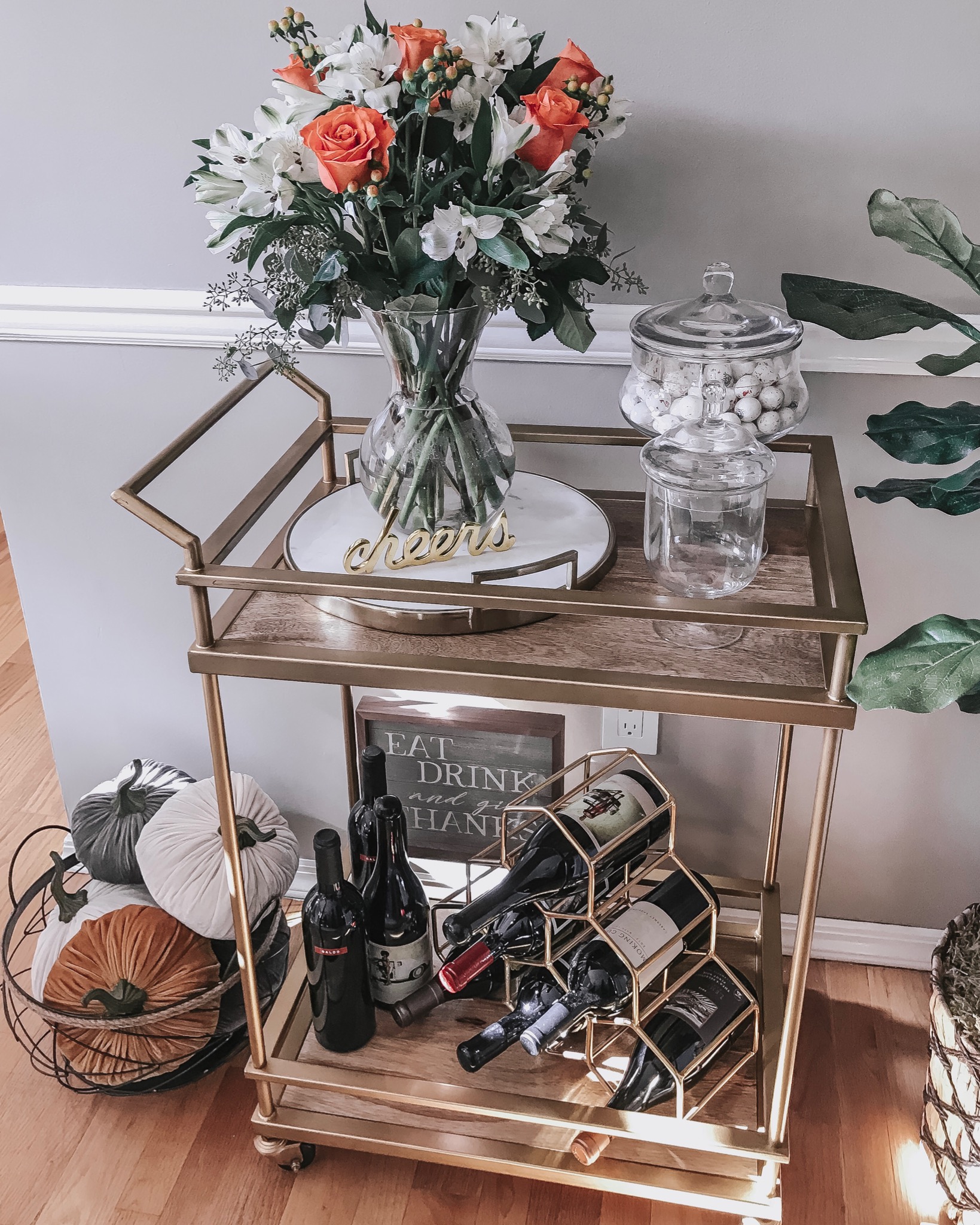 styled bar cart