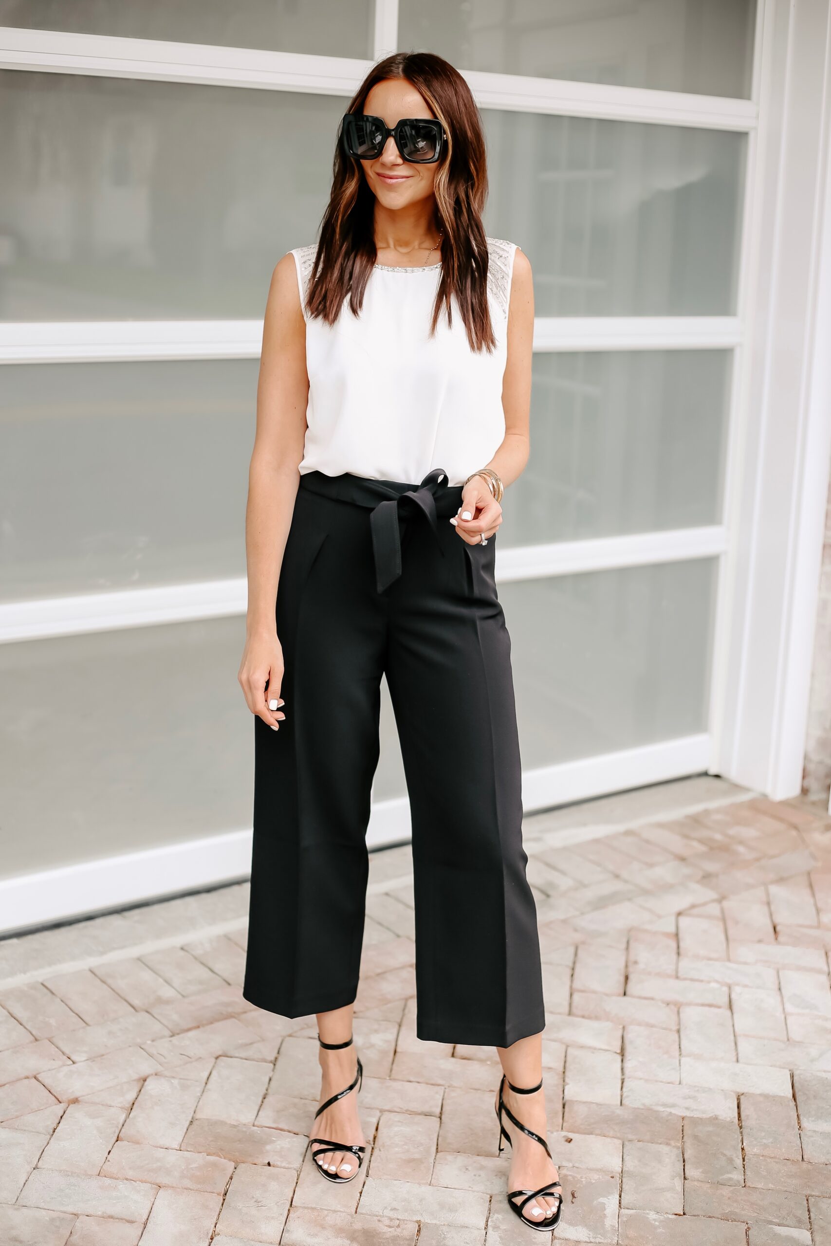 workwear summer outfit, black pants
