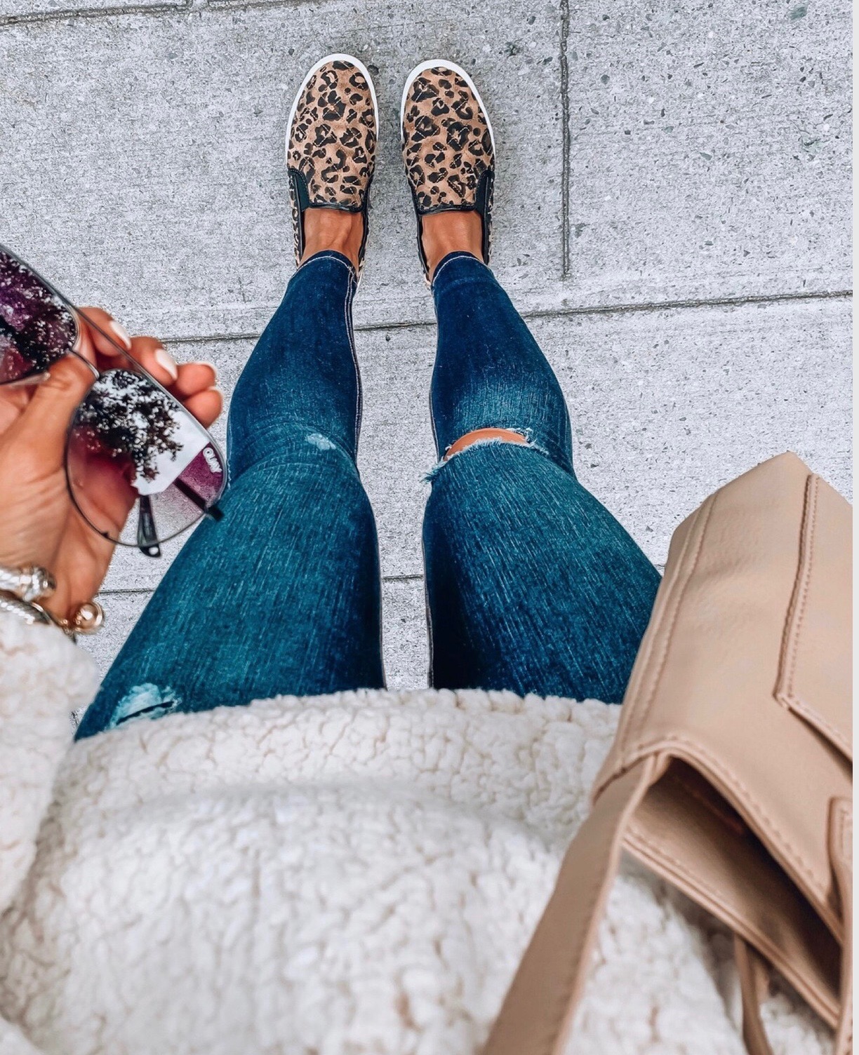 leopard slip ons