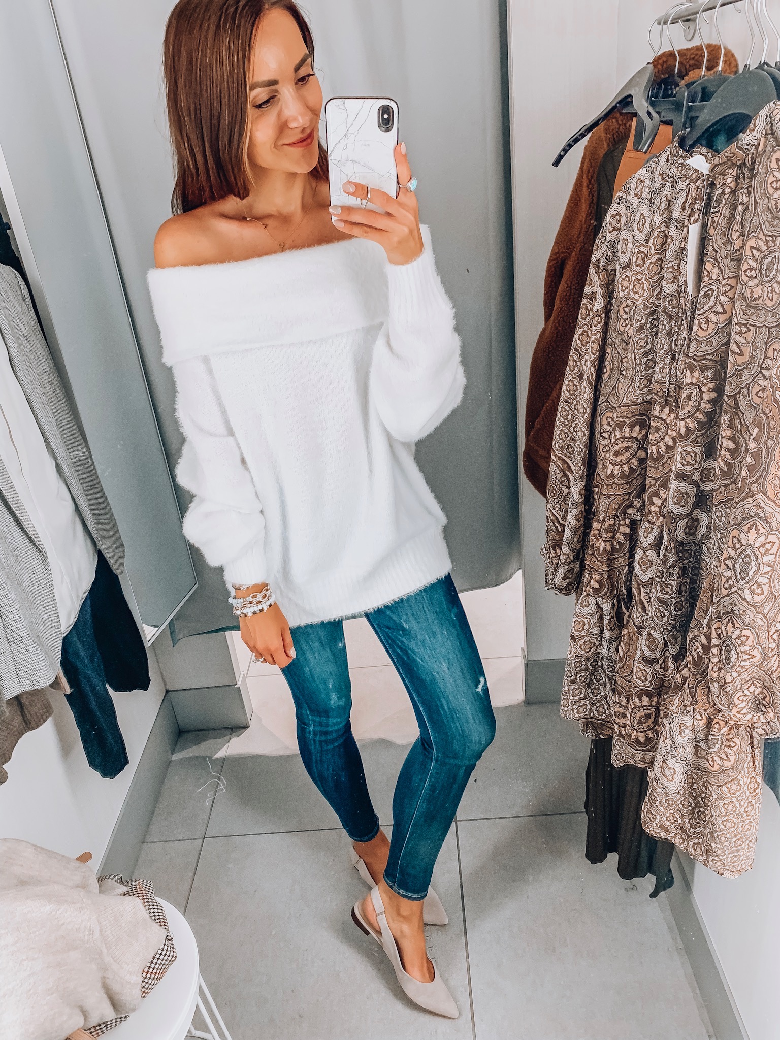 white sweater, h&m try-on