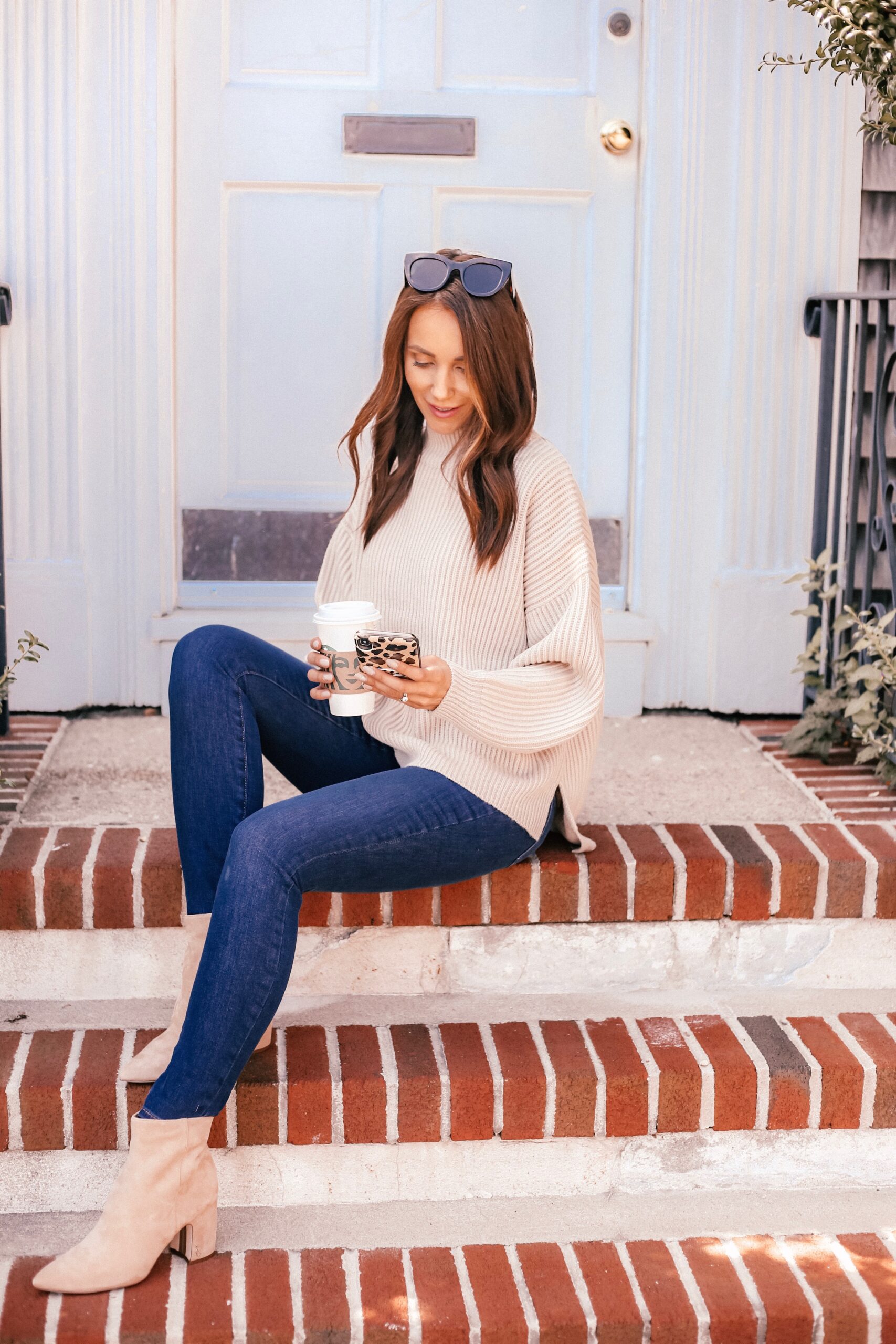 Sweater, Jeans, Booties