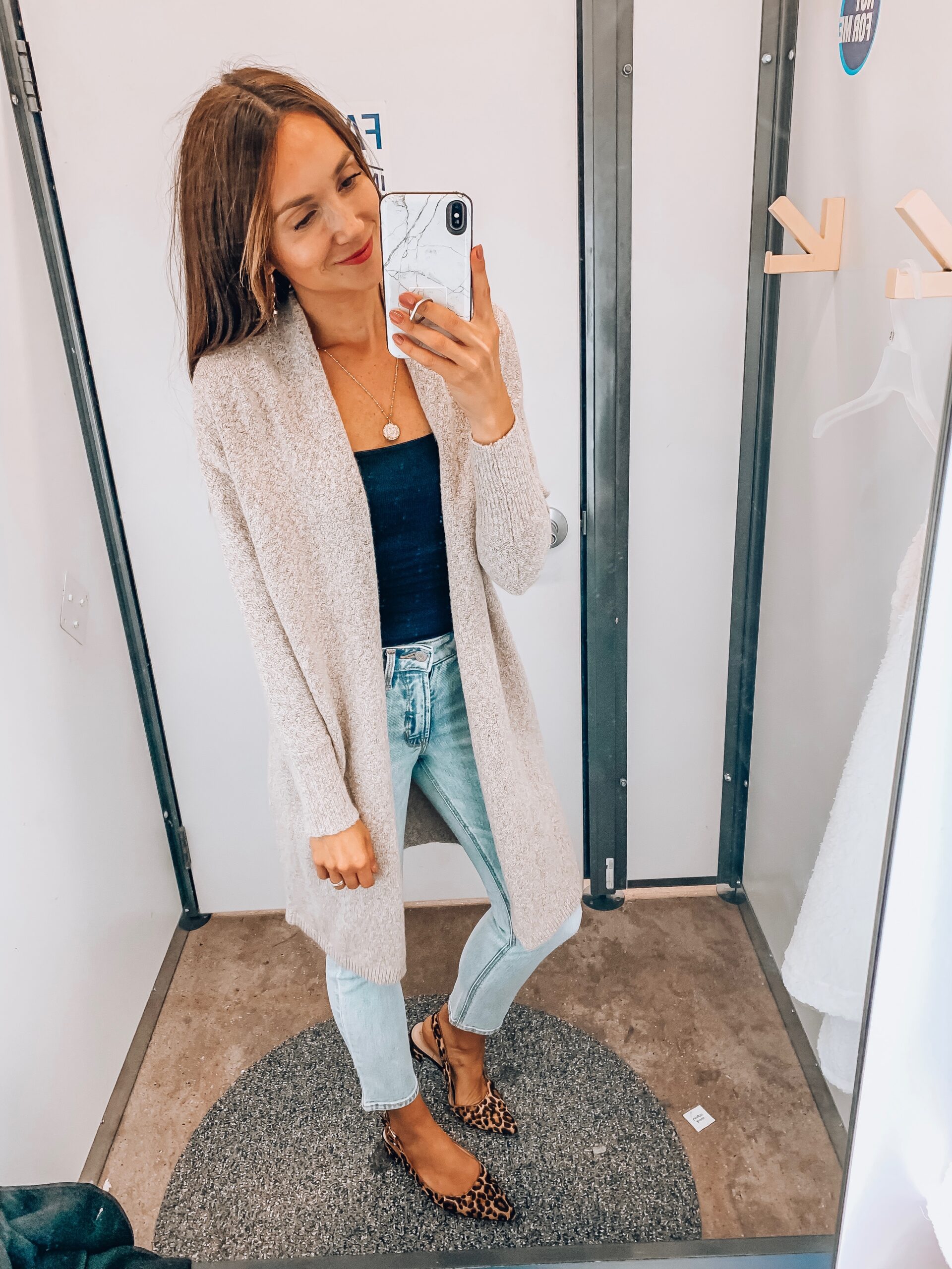 cardigan, tank, jeans, old navy