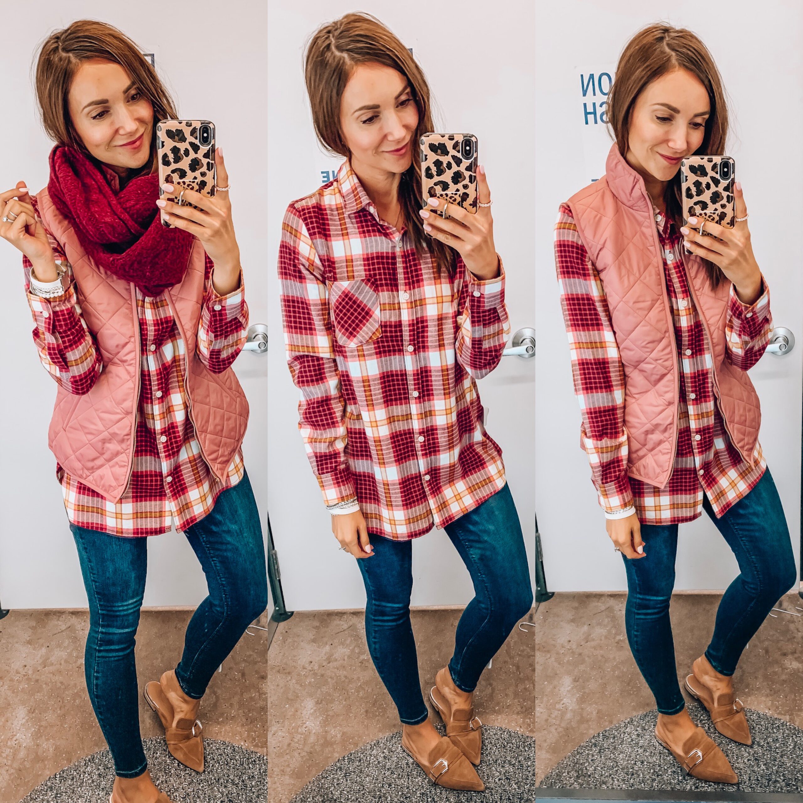 FLANNEL, VEST, JEANS, FALL OUTFIT