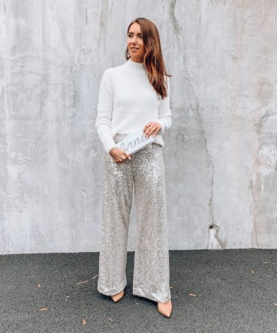 Banana Republic Sweater, Banana Republic Sequin Pants