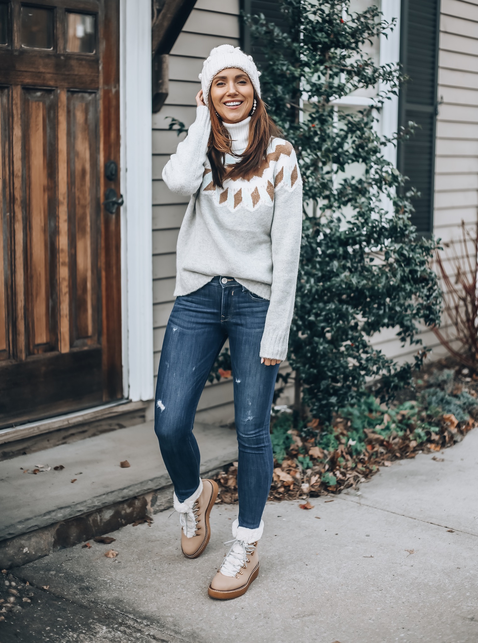 Fair Aisle Sweater, Jeans, Boots 