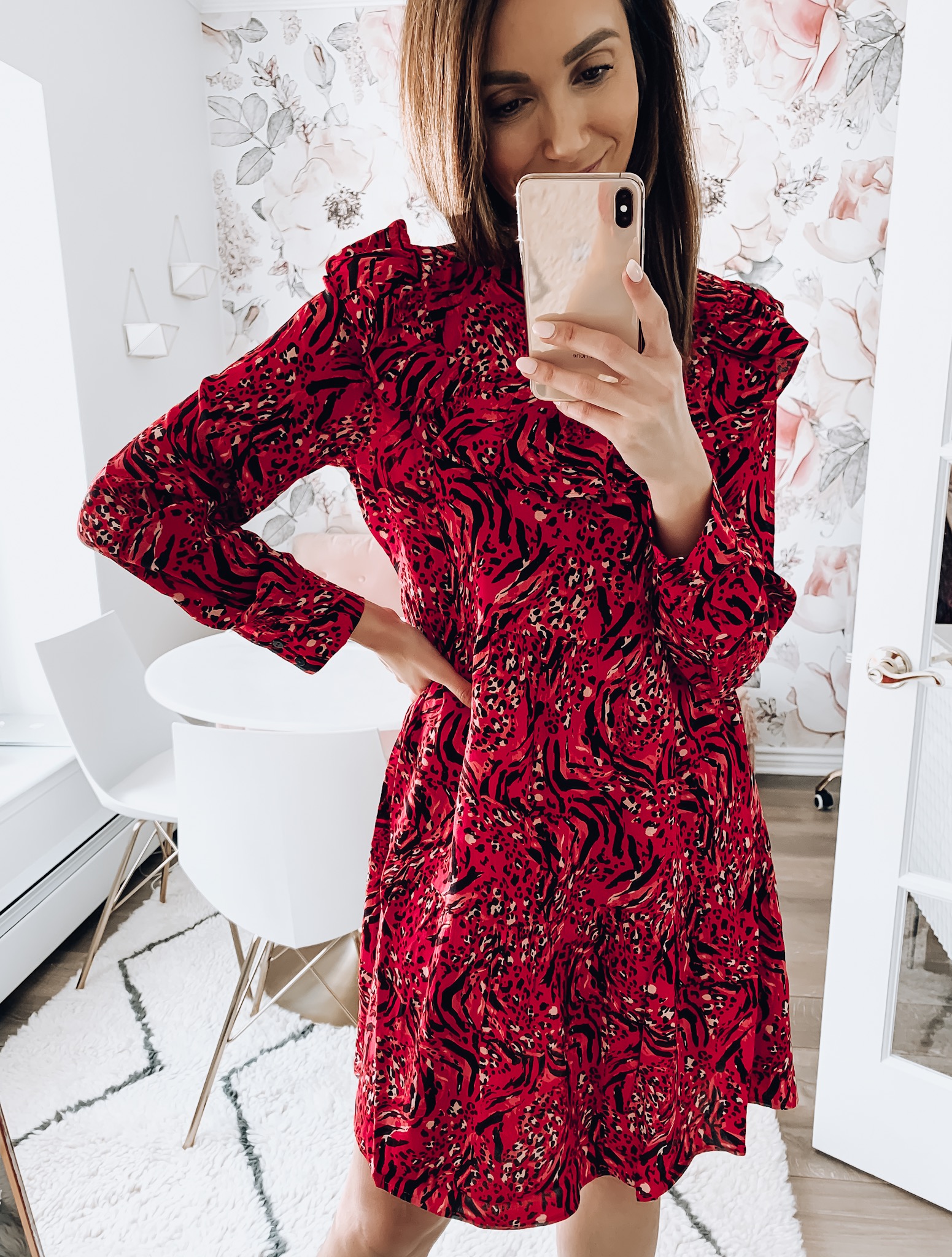 Red Print Dress