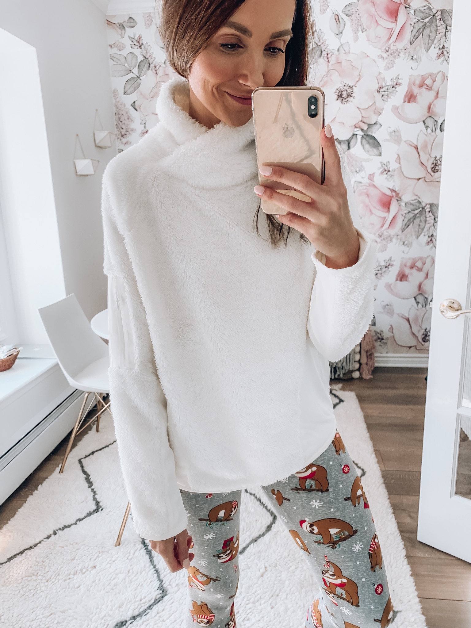 Sherpa pullover, leggings