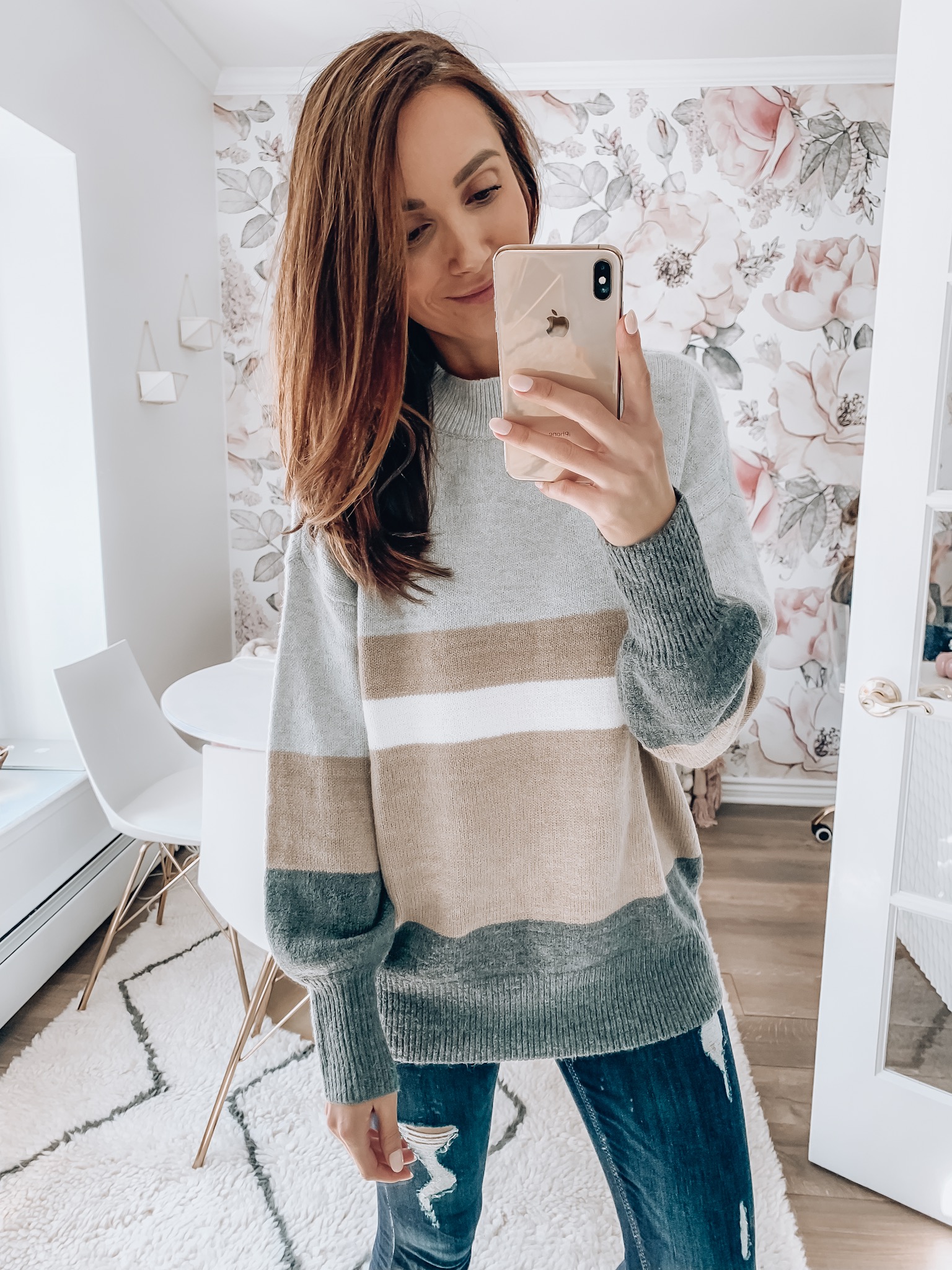 oversized colorblock sweater