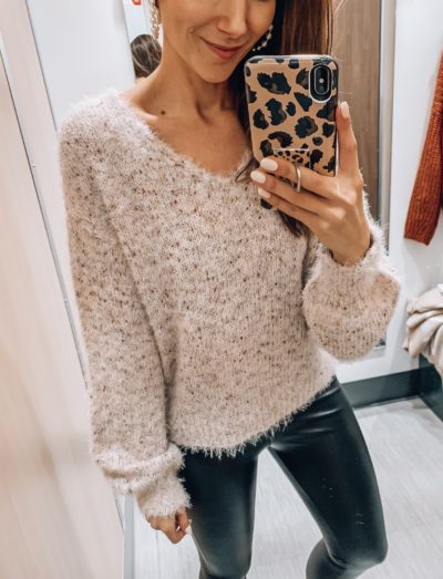 Sweater, Faux Leather Leggings