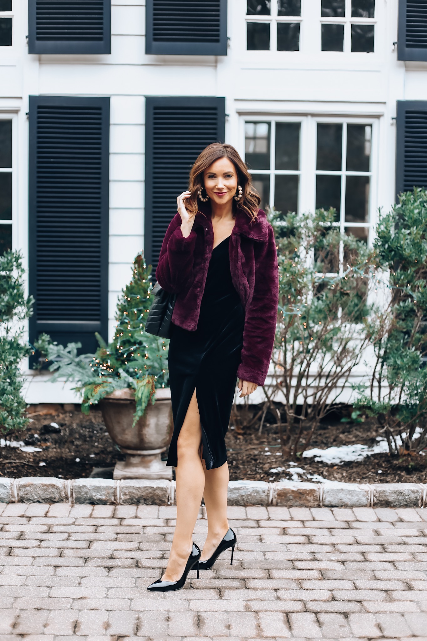 Velvet Dress Styled For the Holidays - Blushing Rose Style Blog