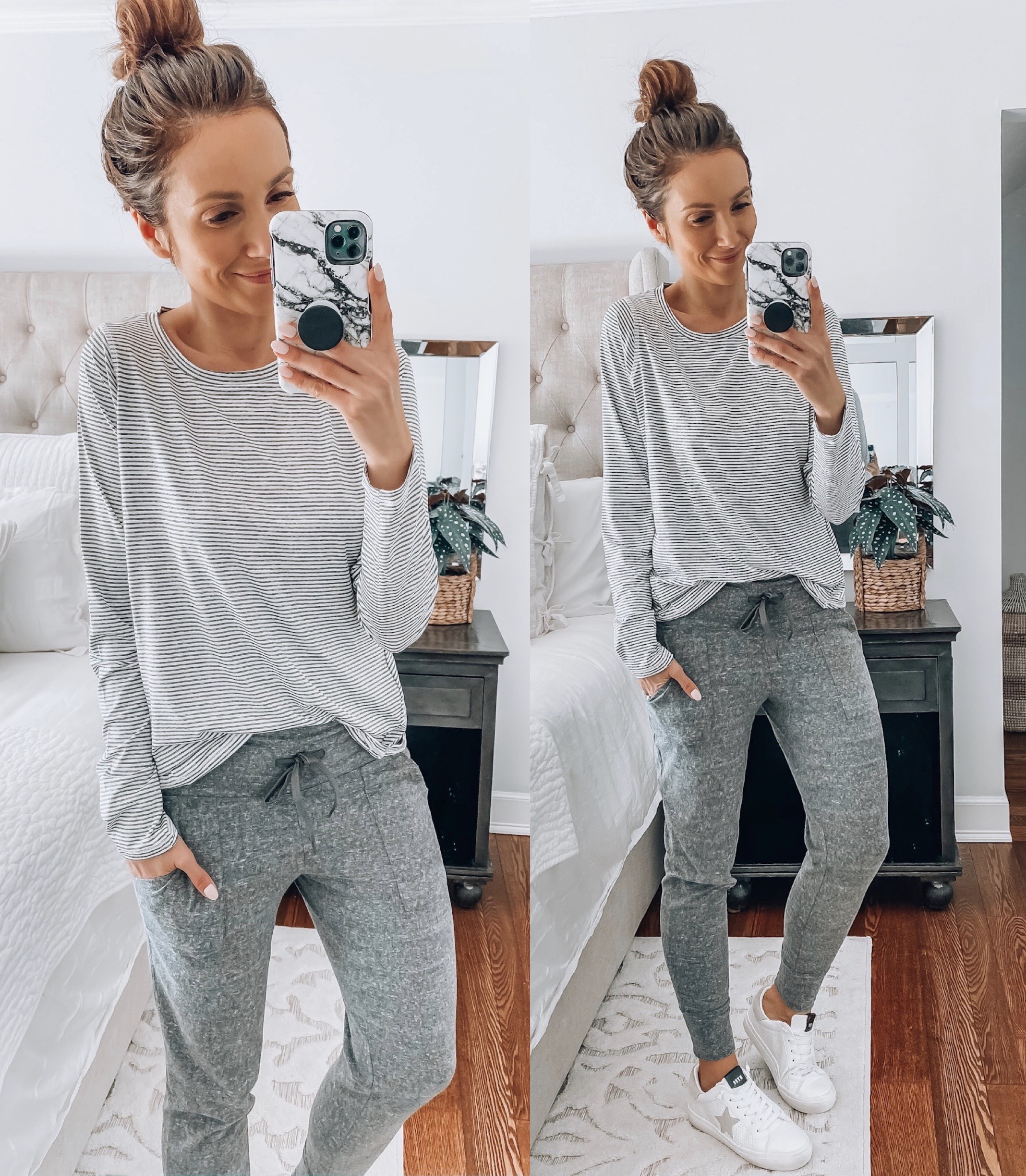 woman wearing athleisure wear, walmart fashion