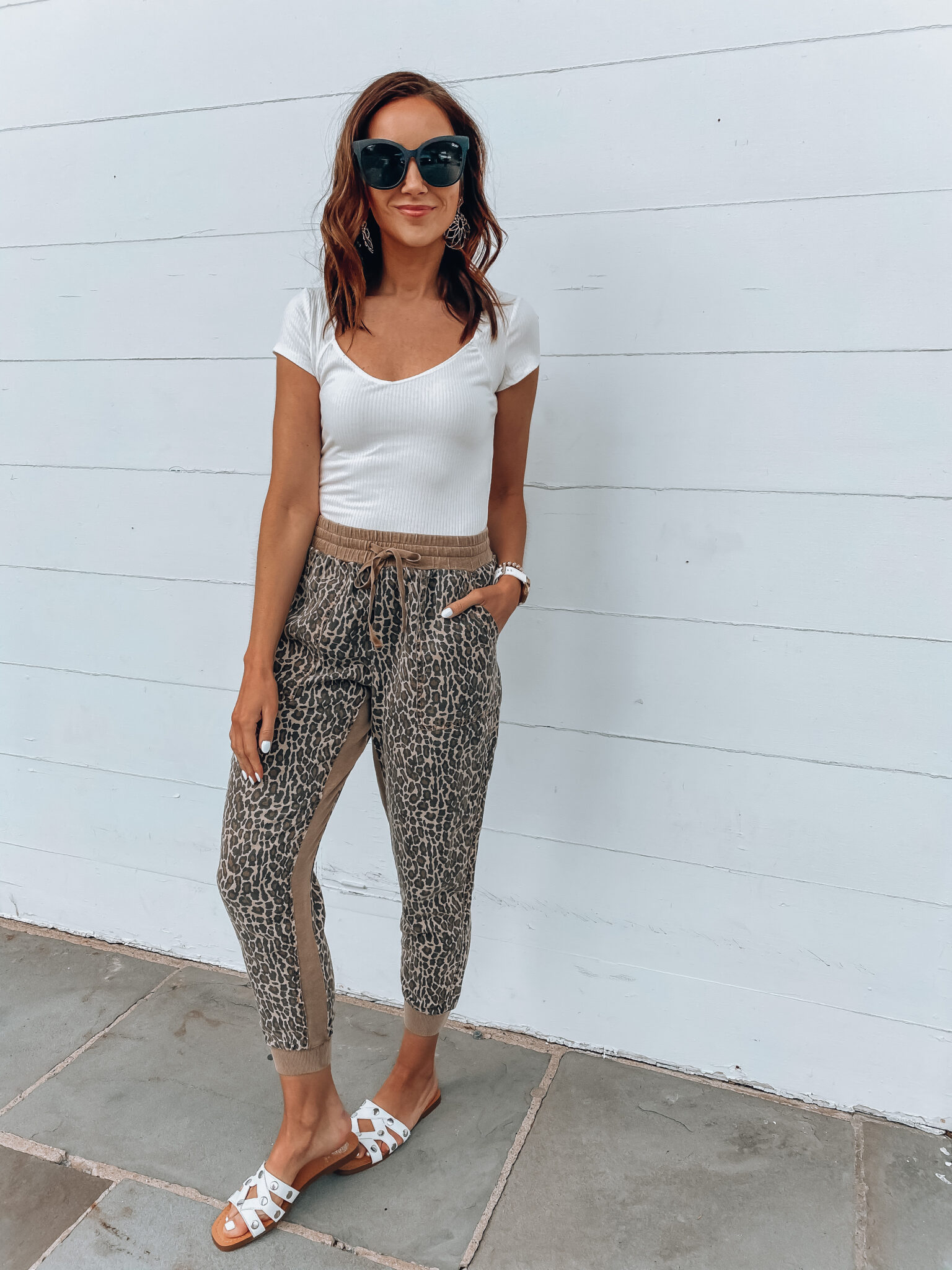 leopard pants, womens joggers, cute outfit with joggers
