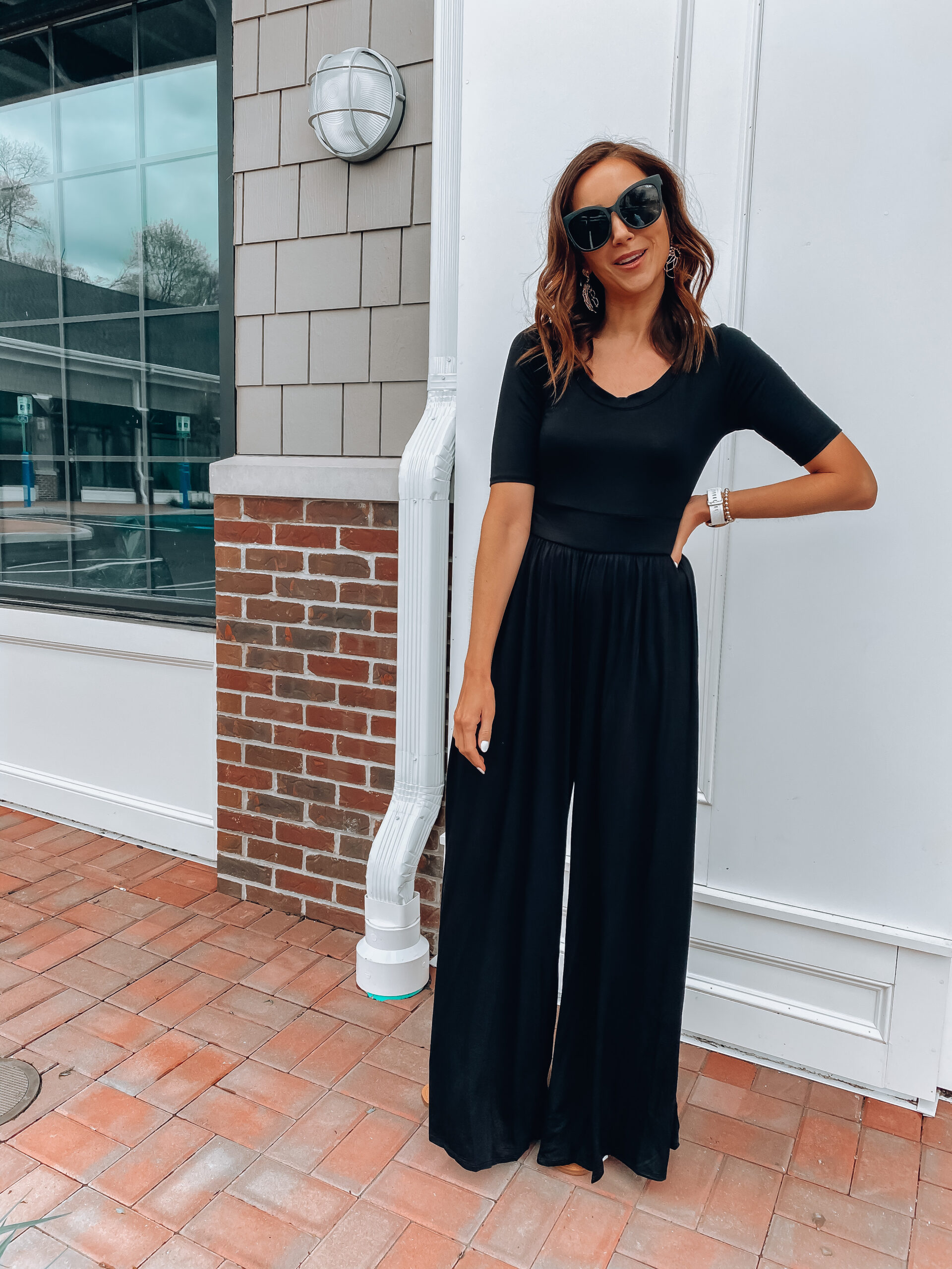 black jumpsuit outfit