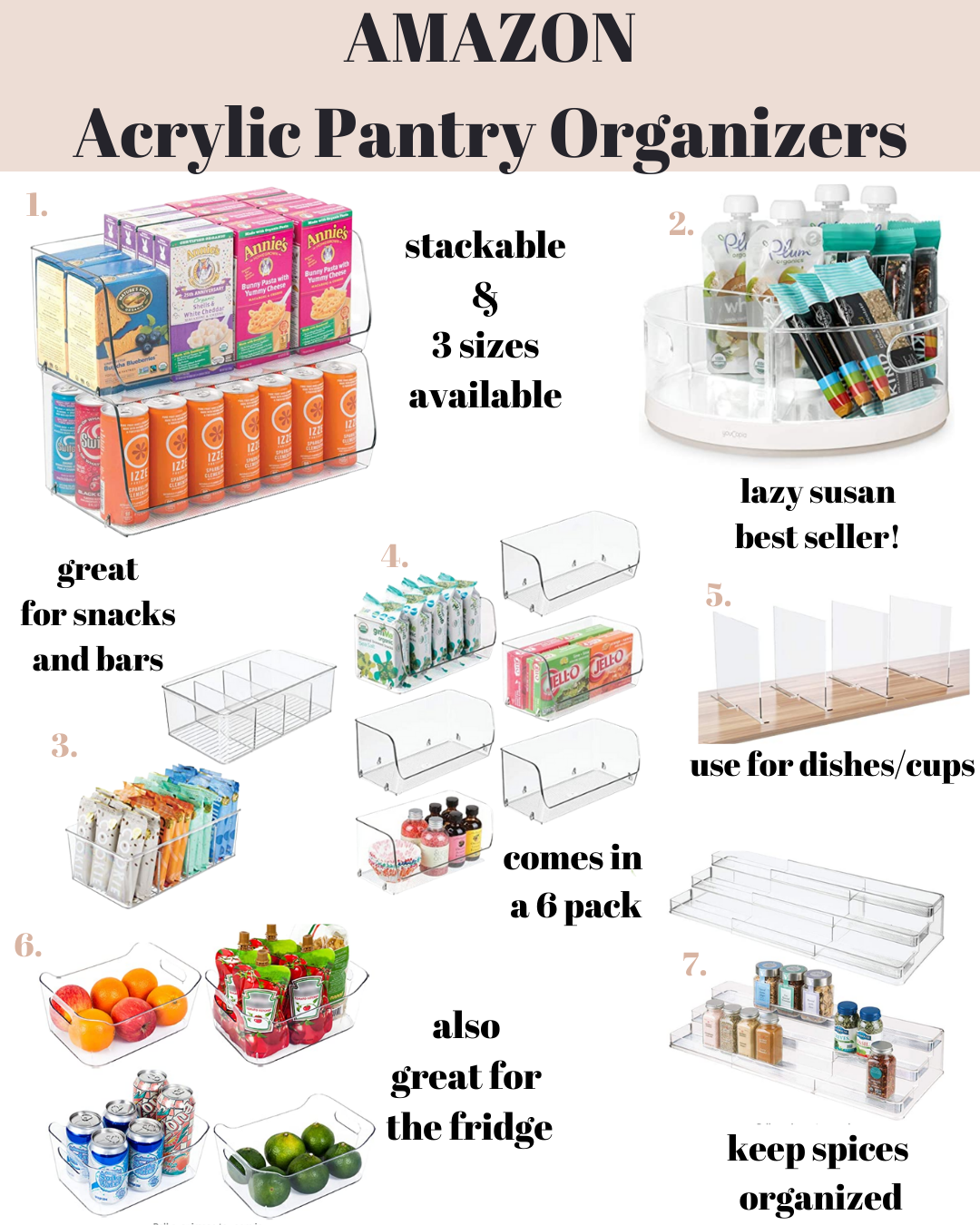 Amazon Acrylic Pantry Organizers