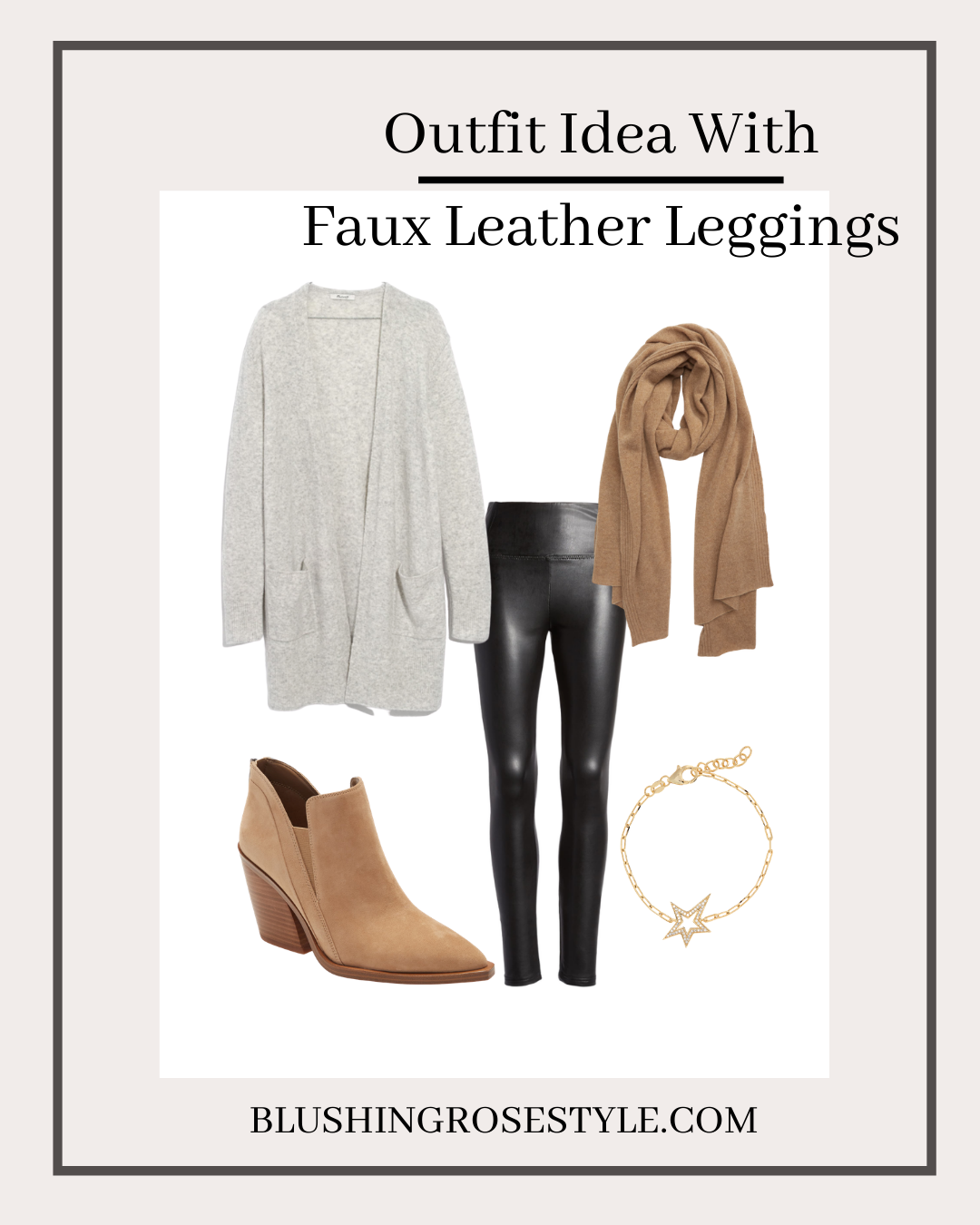 outfit idea with faux leather leggings