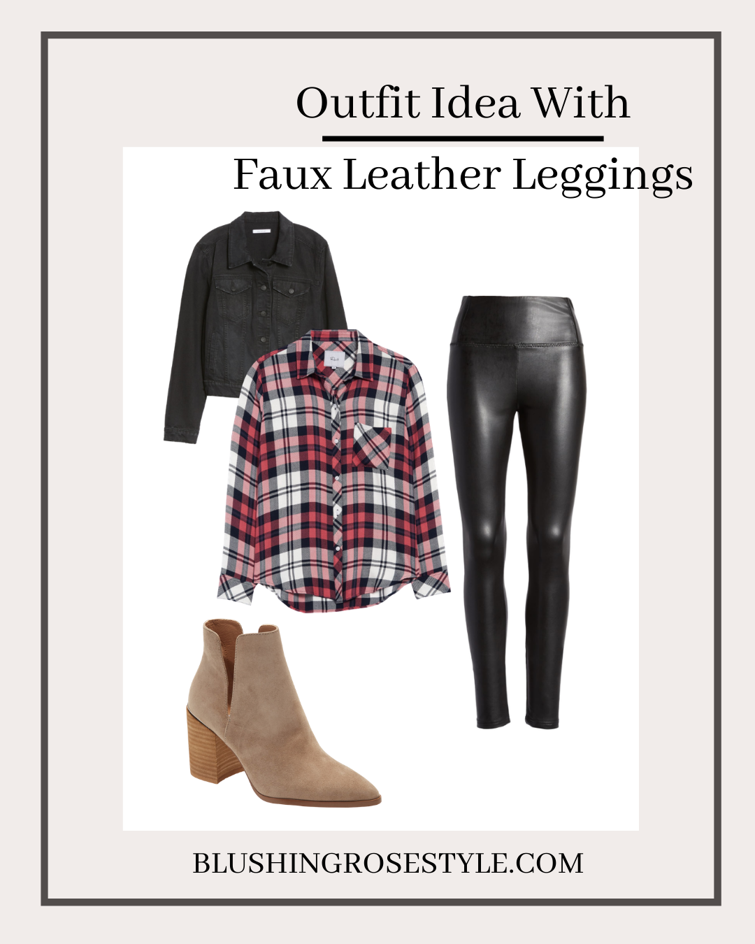 outfit idea with faux leather leggings