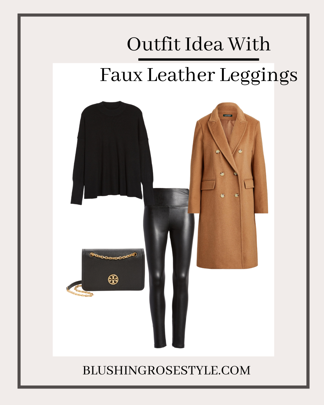 outfit idea with faux leather leggings