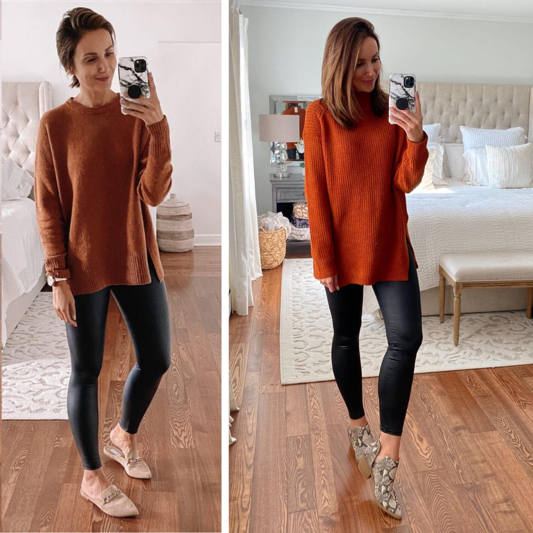 rust color sweater, target sweater
