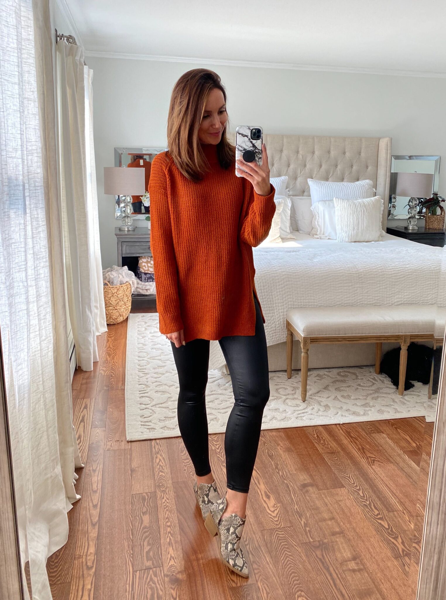 target finds, faux leather leggings, outfit with leggings