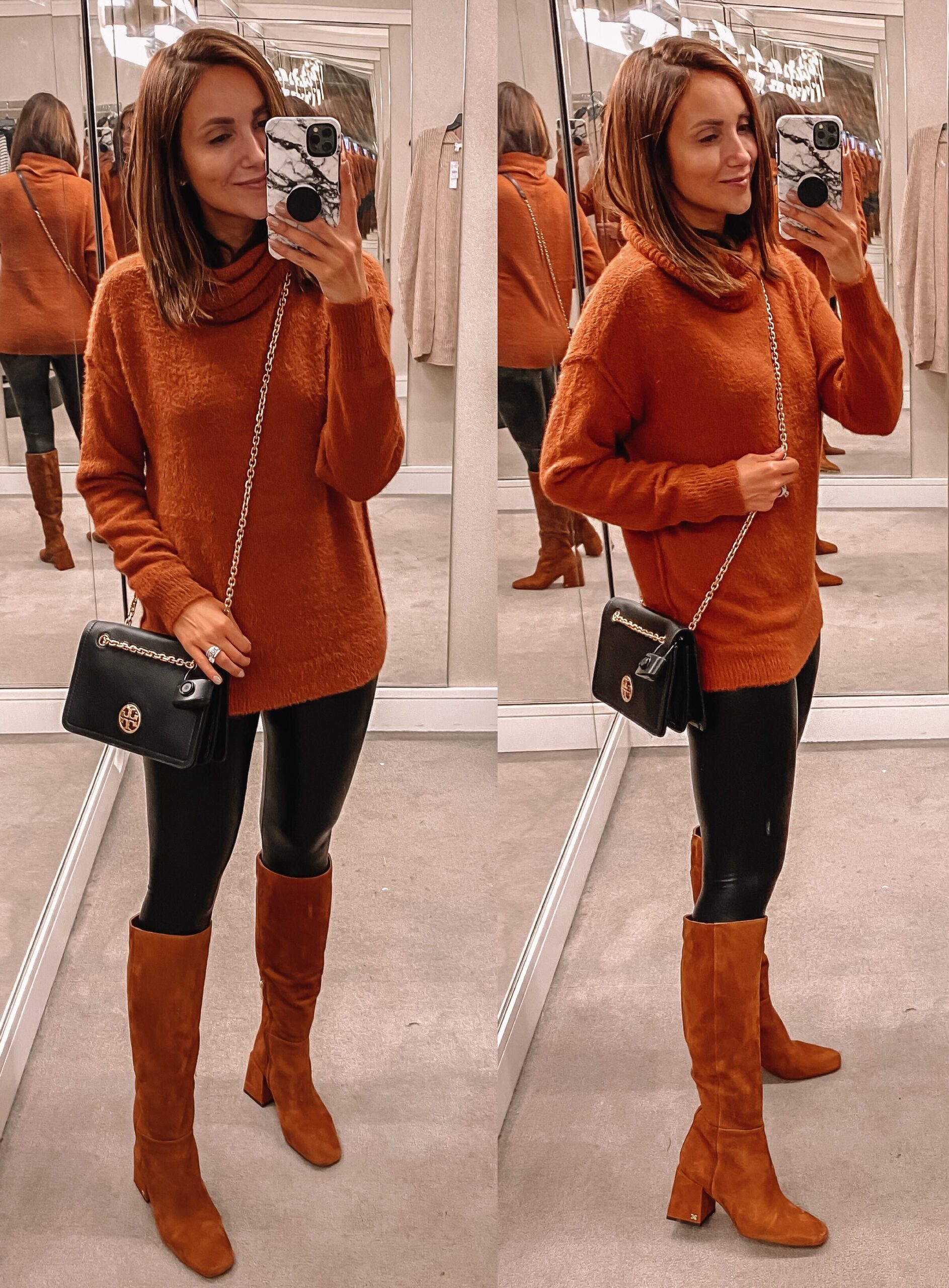 nsale sweater faux leather leggings