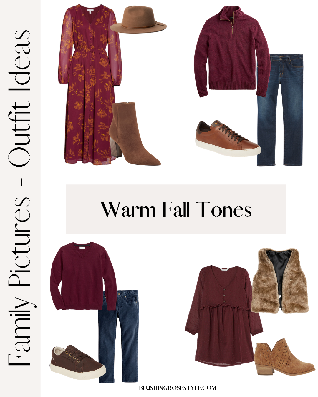 Warm Fall tones for family fall photo outfits