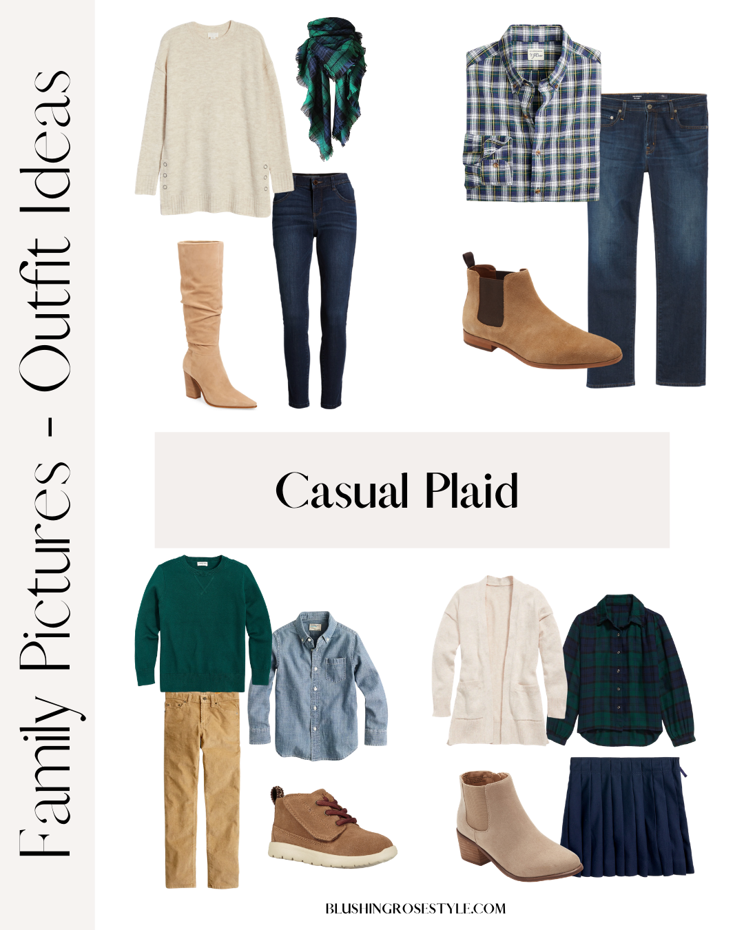 Casual plaid outfit ideas for family photos