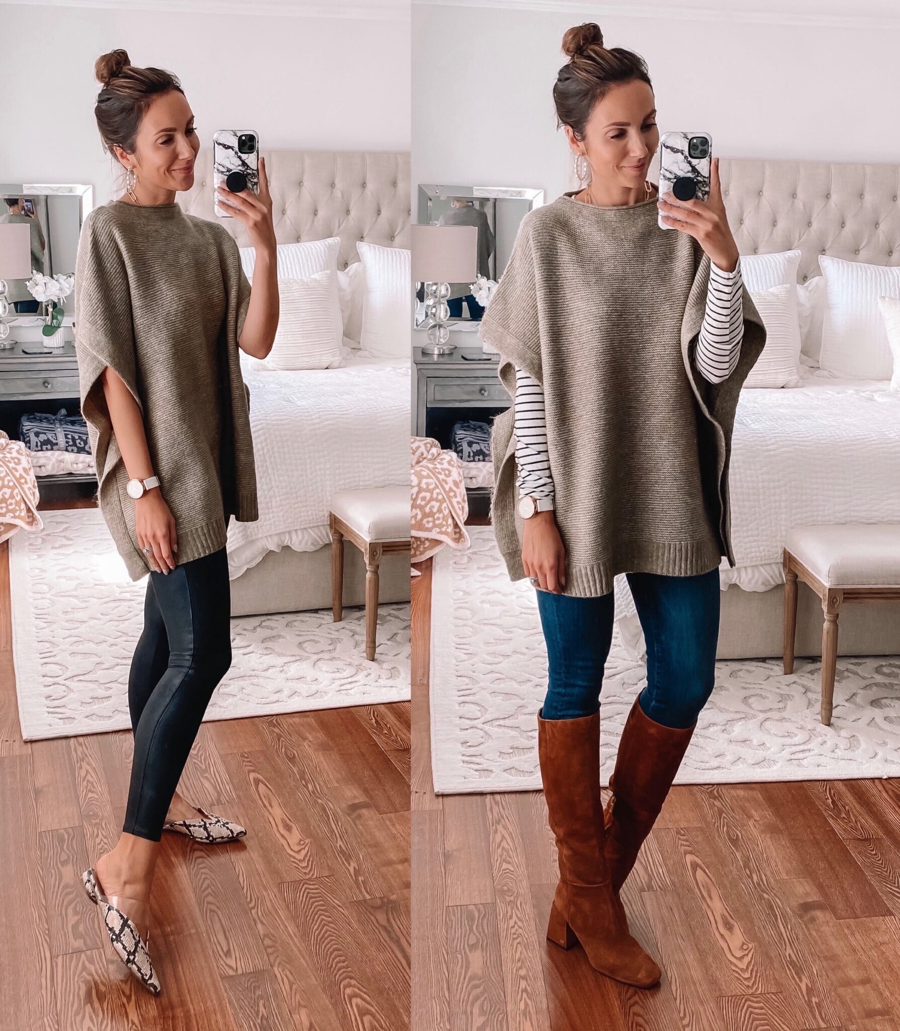 target finds, sweater poncho, fall outfit idea