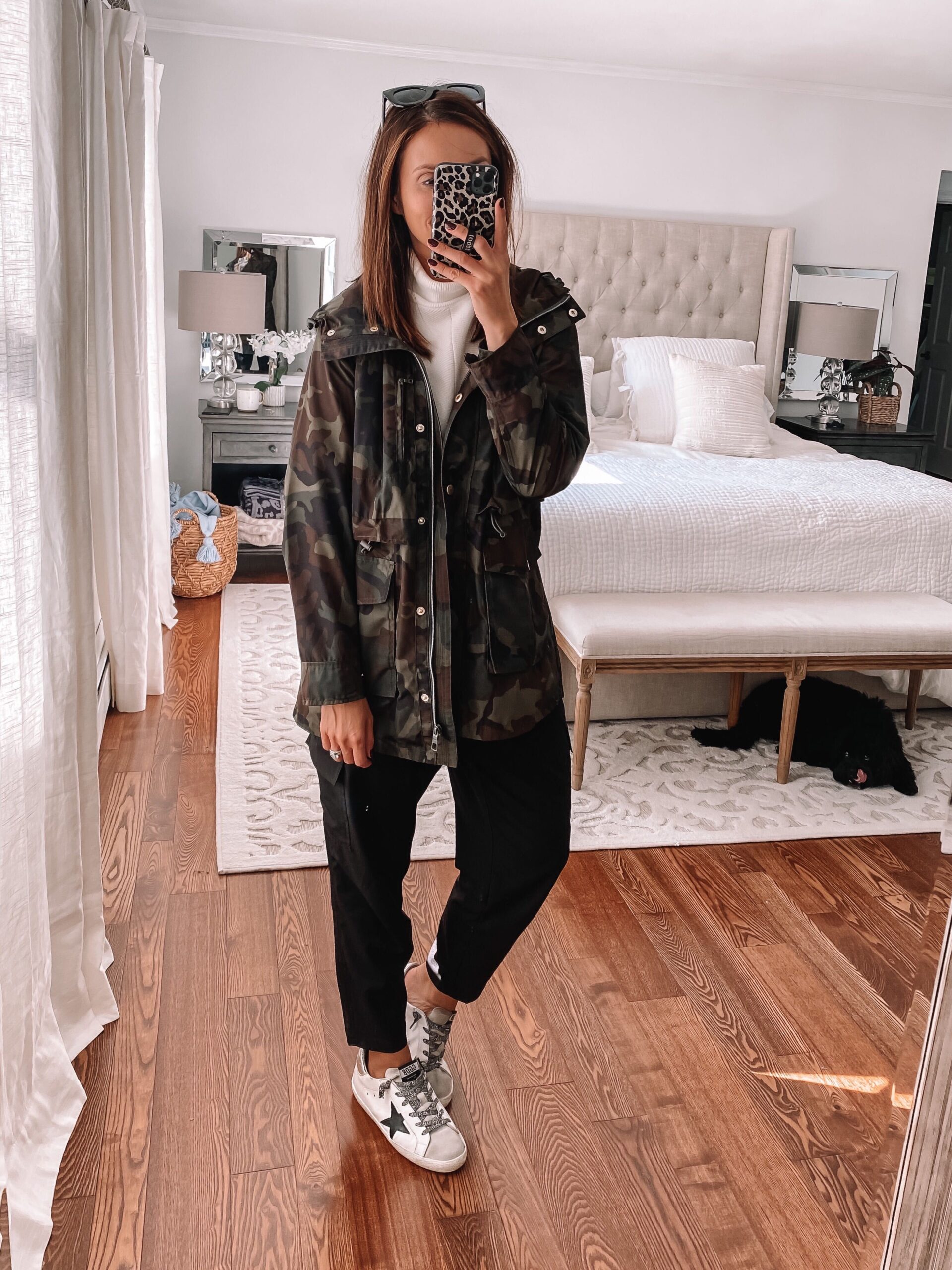 J.Crew camo rain jacket