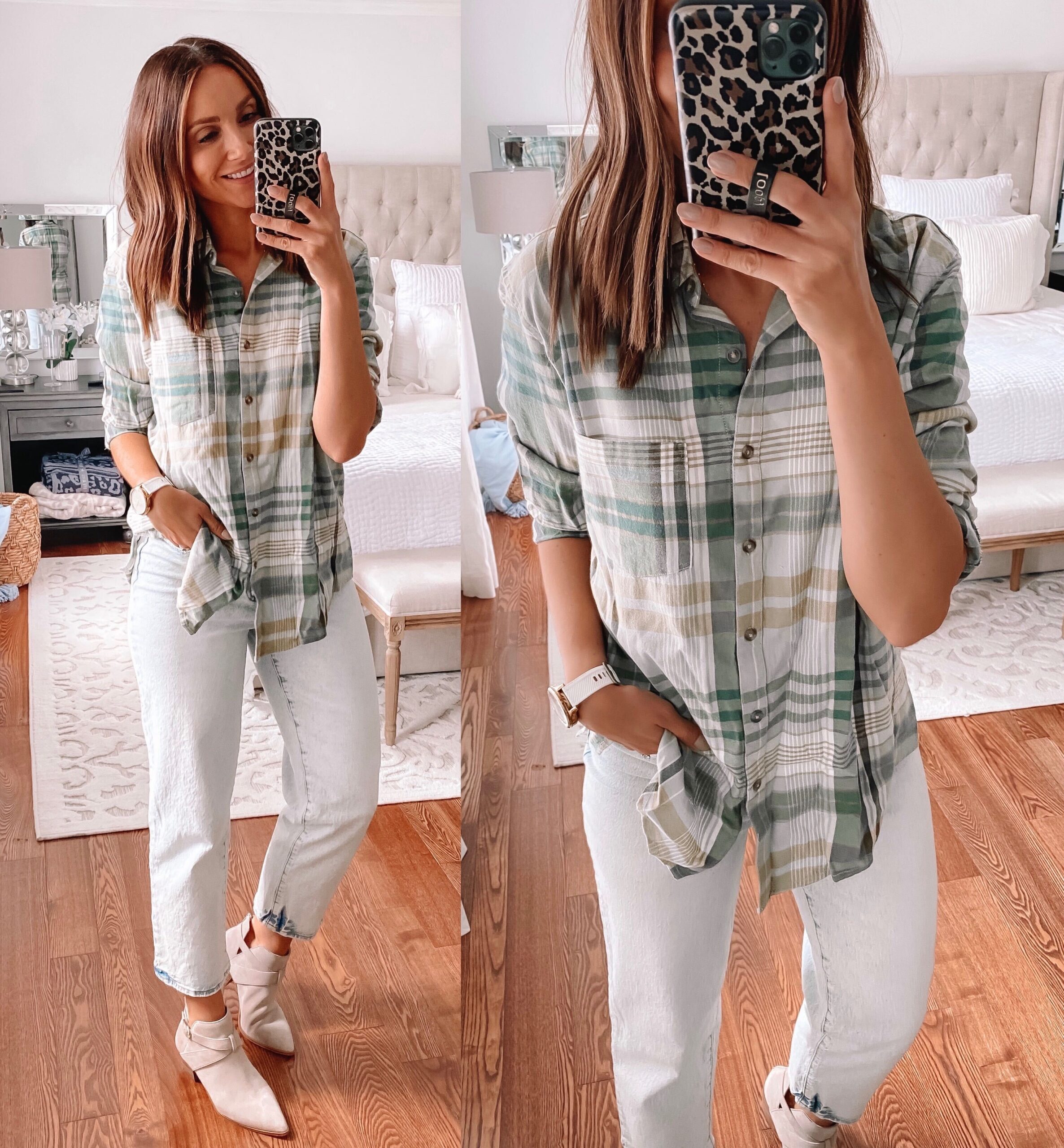 target style, fall outfit, flannel shirt