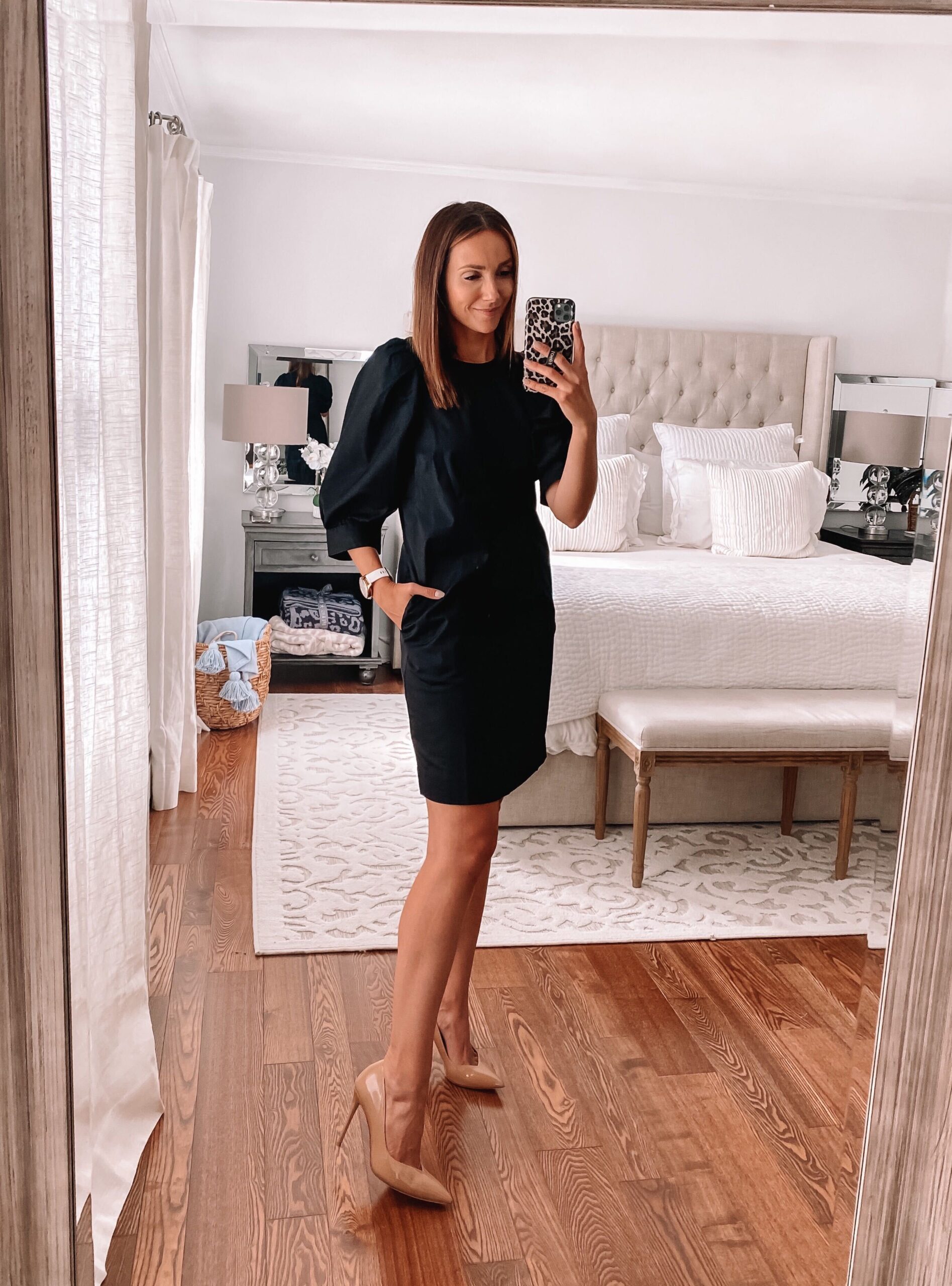 black target dress, workwear style, fall dress option