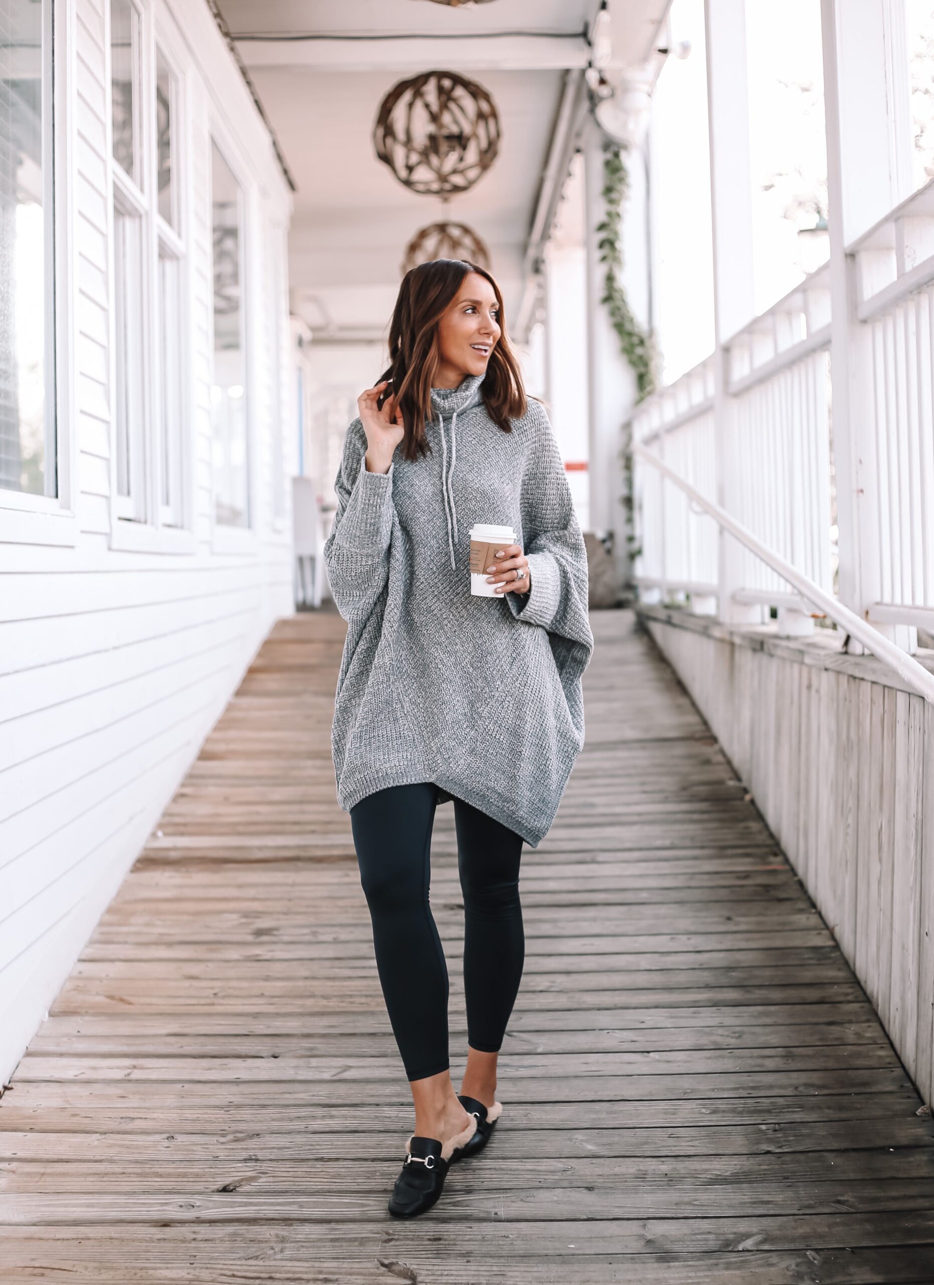 Walmart leggings and poncho