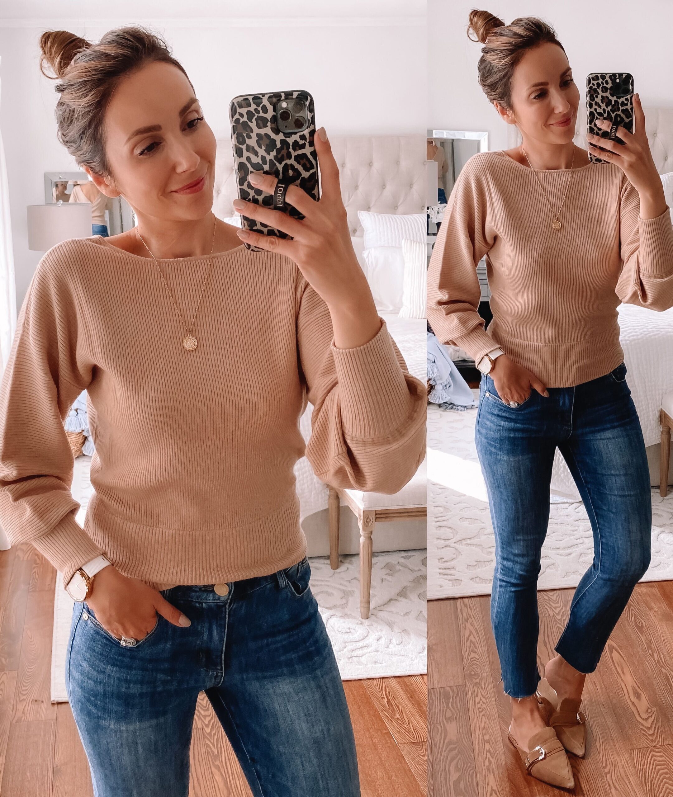 affordable fall fashion, walmart sweater and jeans