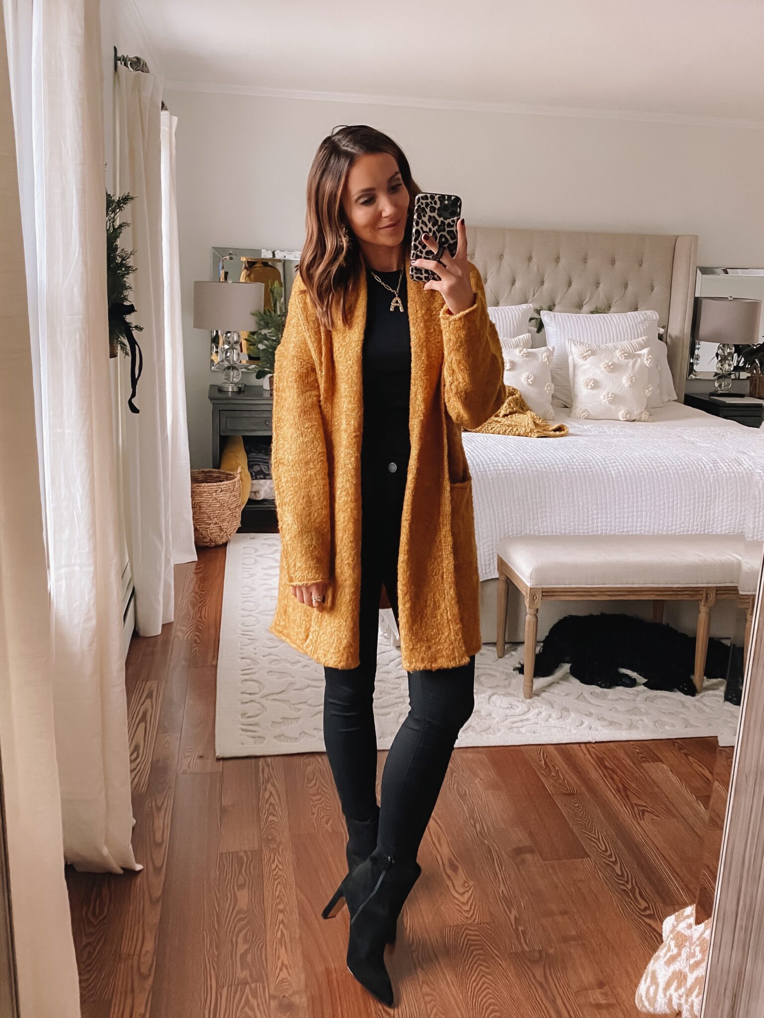 target style, target yellow cardigan with jeans