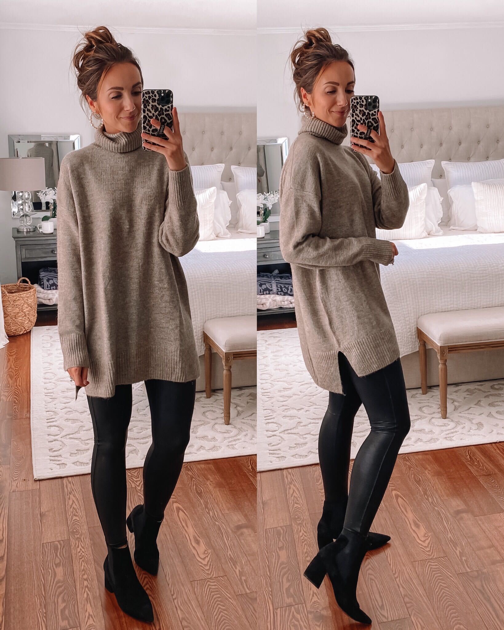 HM oversized sweater, fall outfits with leggings