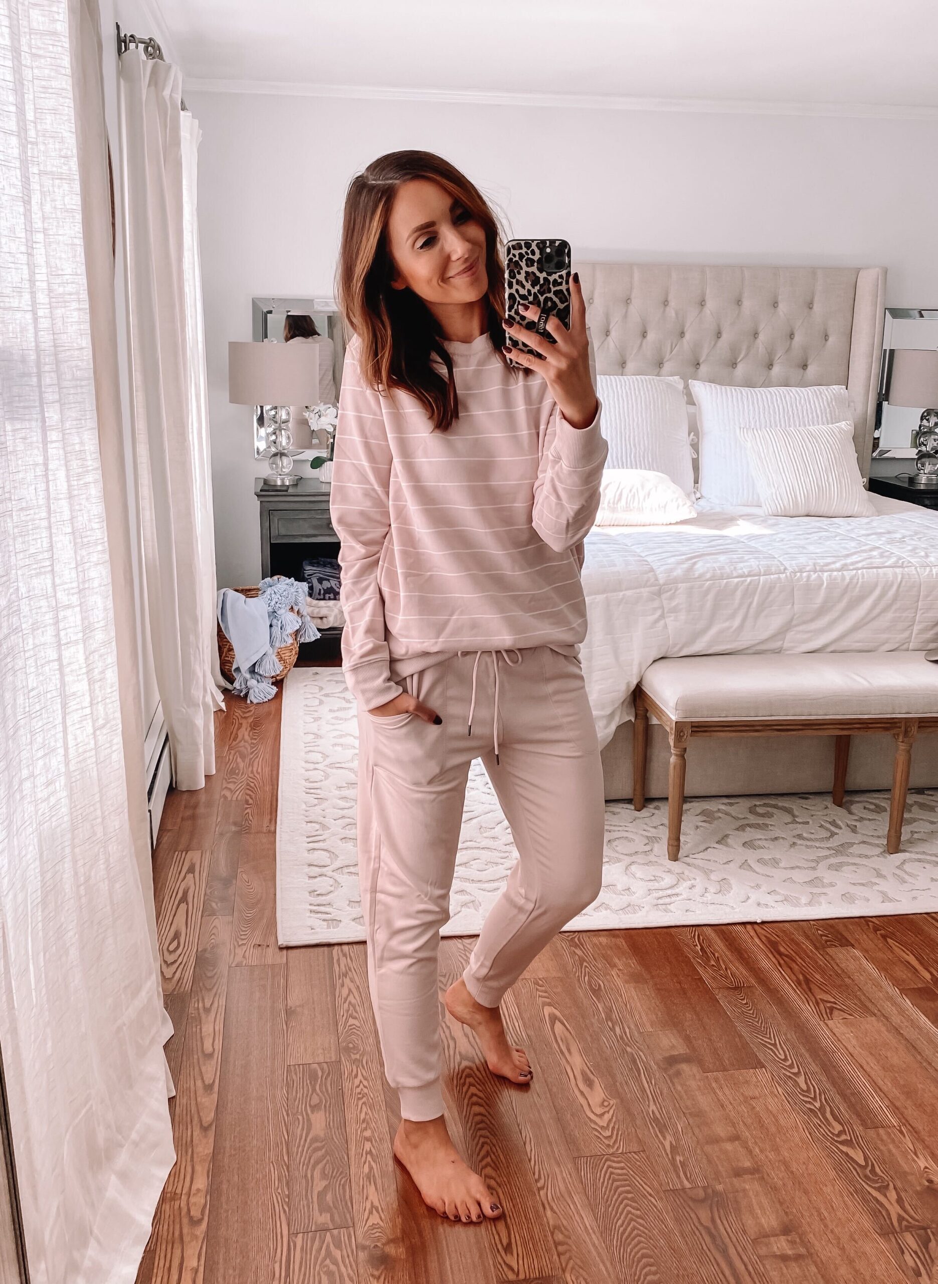 cozy target loungewear, pink joggers