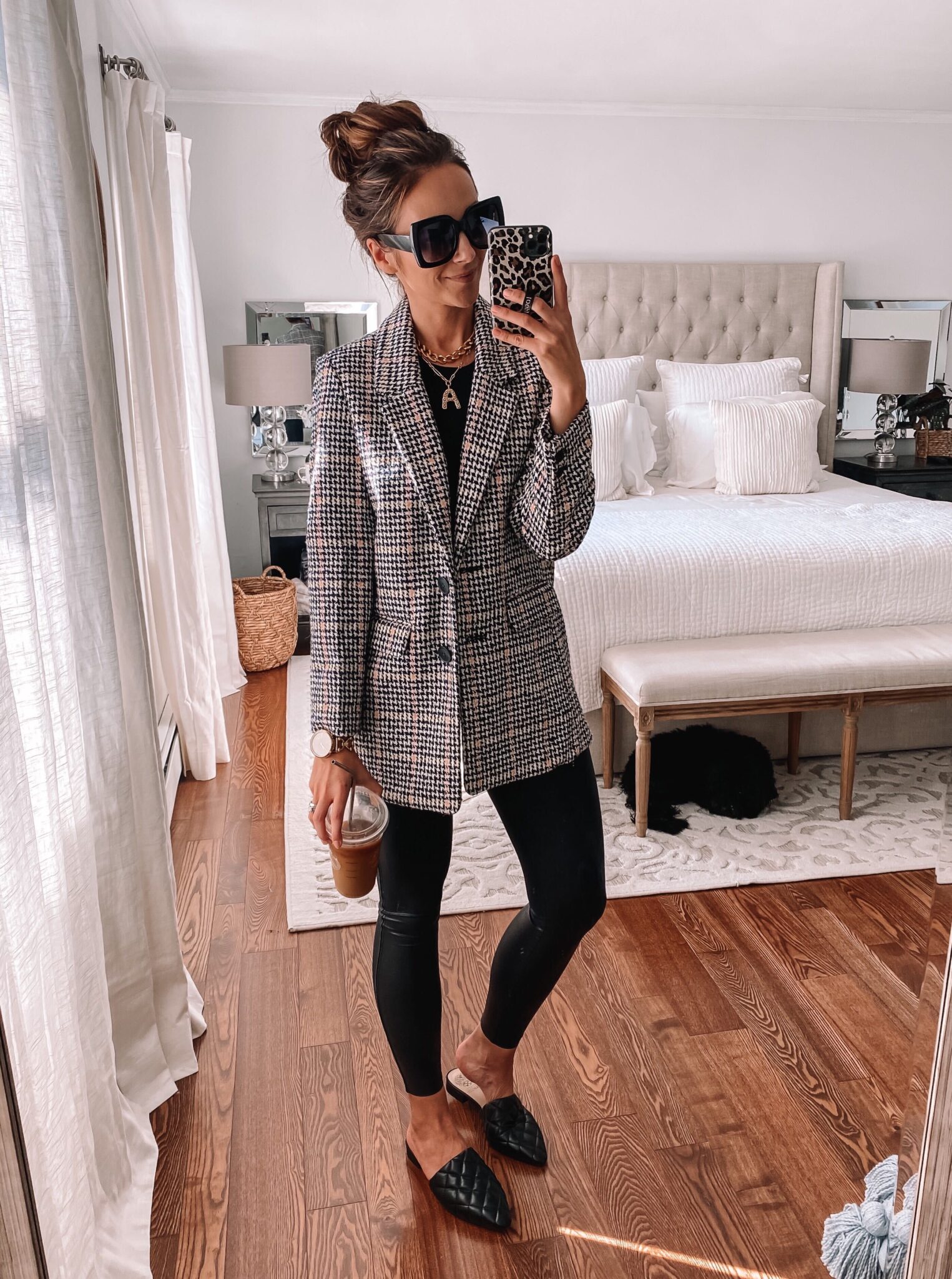 old navy blazer, fall outfits, fall fashion, outfit with leggings